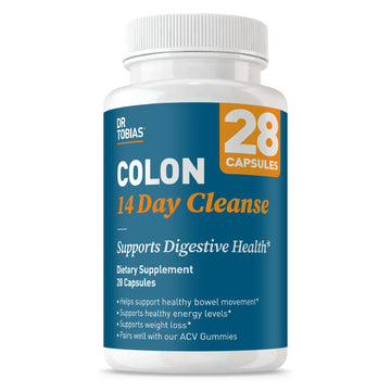 Dr. Tobias Colon Cleanse - Constipation Relief & Gut Health Support for Women & Men | 14 Day Colon Cleanser for a Gentle Colon Detox & Gut Flush - 28 Capsules (1-2 Daily) Dr. Tobias Au supplements
