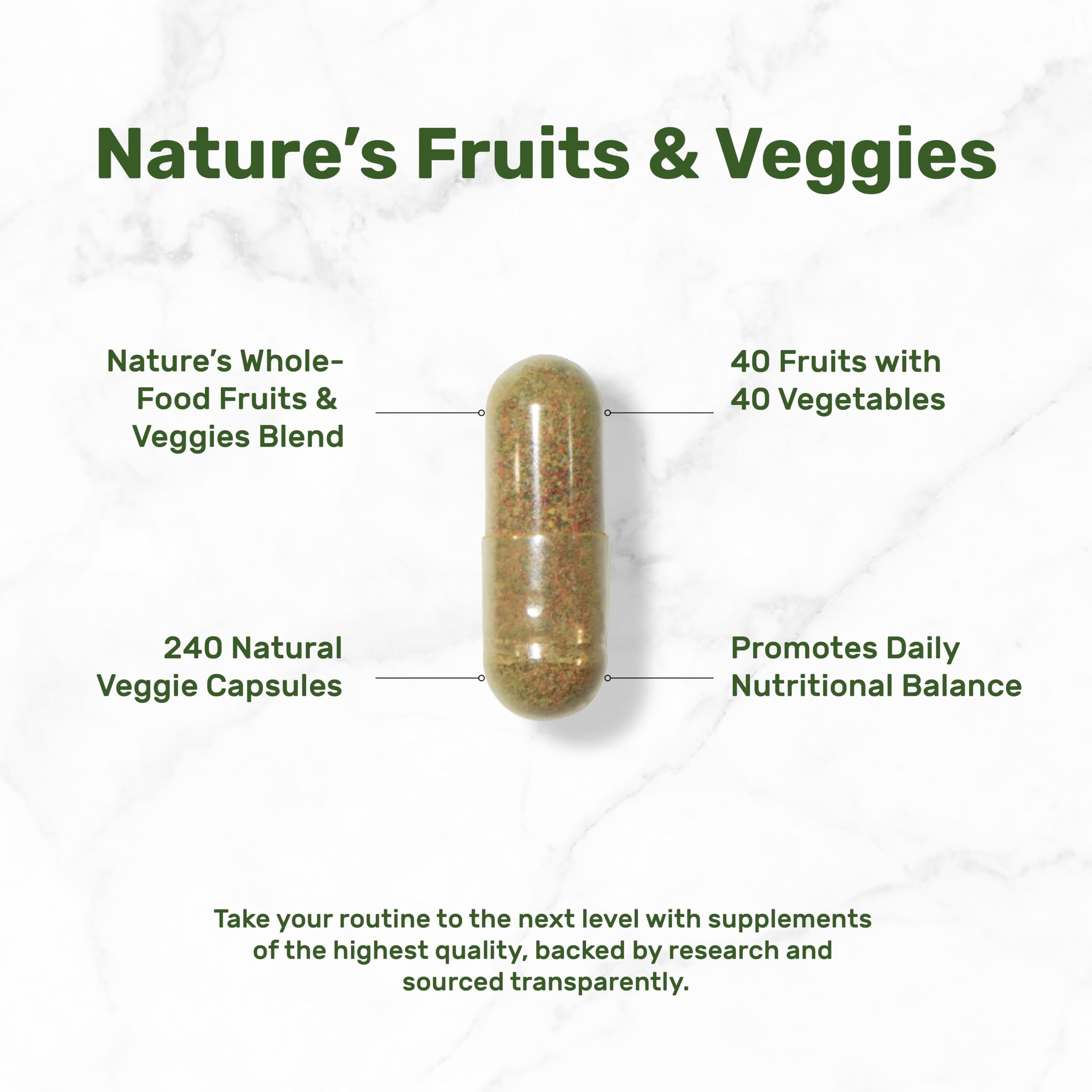 Nature’s Fruits & Veggies Supplement, 240 Veggie Capsules – 80 Whole Food Superfoods for Daily Balance – 40 Fruits with 40 Vegetables and Greens – Non-GMO, Gluten Free DEAL SUPPLEMENT Au supplements