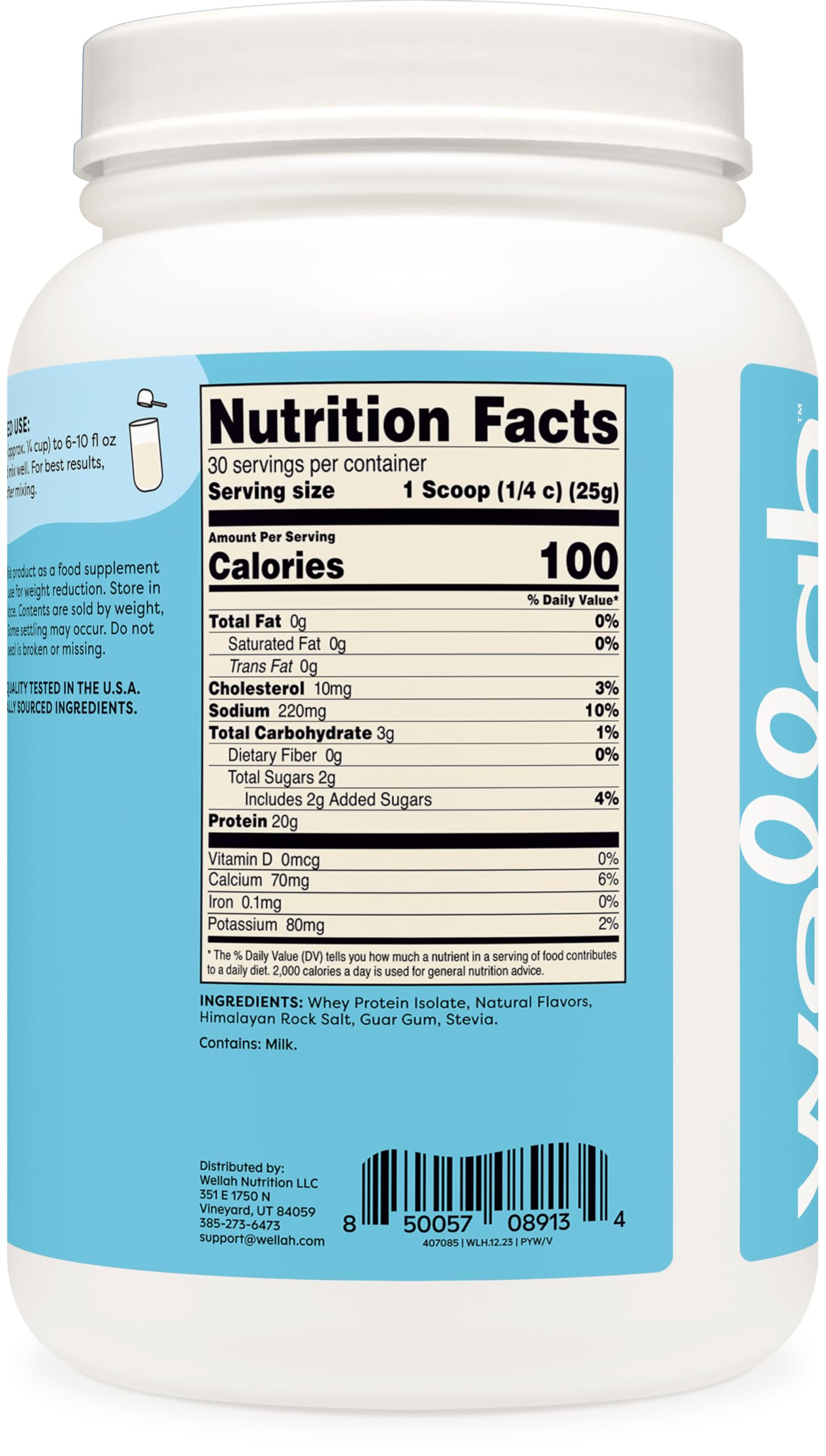 Wellah Your Whey (30 Servings, Vanilla) - Whey Protein Isolate Protein Wellah Au supplements