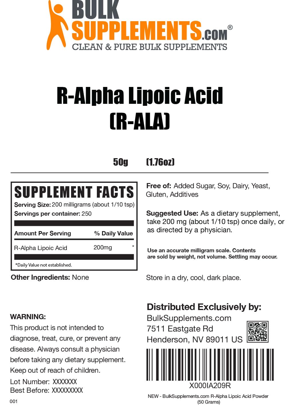 BULKSUPPLEMENTS.COM R-Alpha Lipoic Acid Powder - ALA Supplement, R Alpha Lipoic BULKSUPPLEMENTS.COM Au supplements