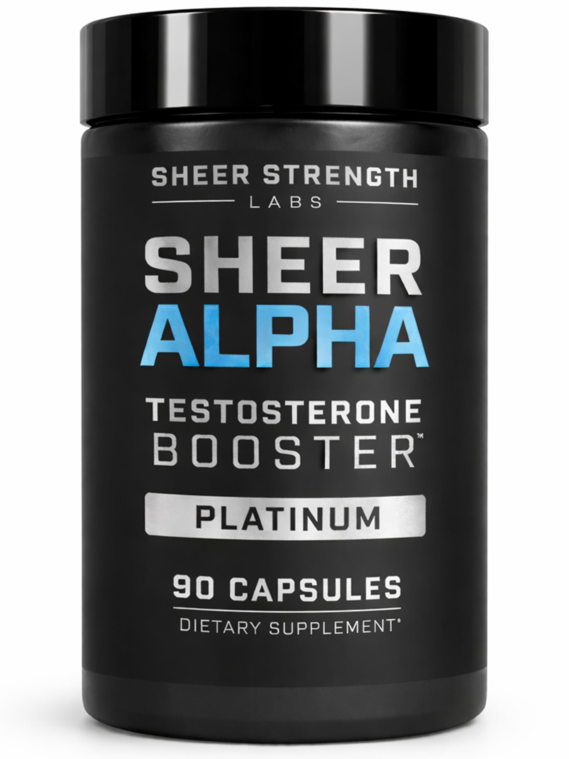 Testosterone Booster for Men - Sheer Alpha T-Booster - Clinically Backed Dose, Strongest Formula - Made in USA - Premium Blend of Fadogia Agrestis Tongkat Ali and Shilajit. 30 Servings Sheer Strength Labs Au supplements