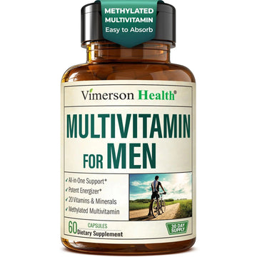 Methylated Multivitamin for Men with Bioavailable Vitamins, Chelated Minerals, Vitamin D, B12, C, A & Zinc for Energy, Focus and Immune Health Vimerson Health Au supplements
