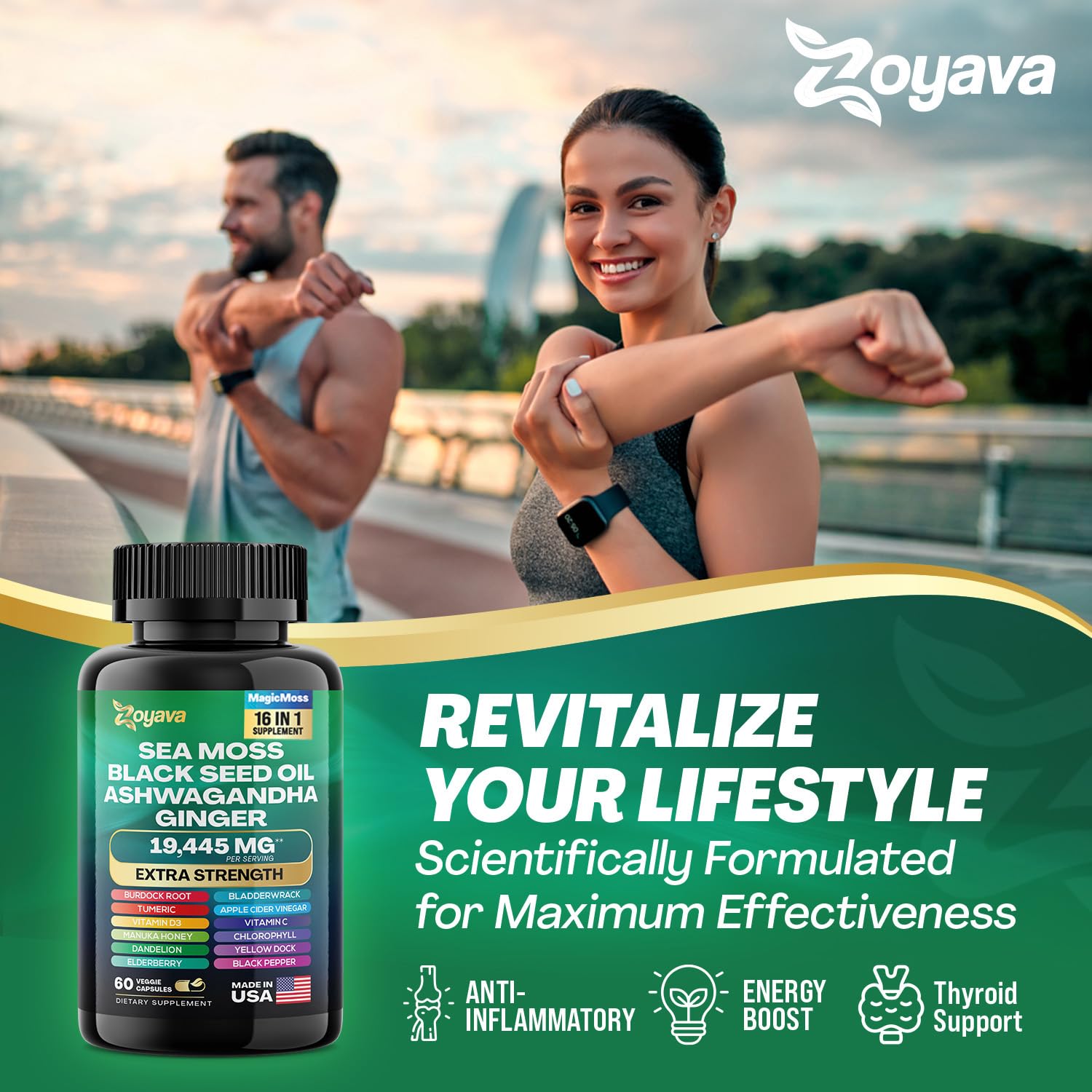 Zoyava Magic Moss Blend Sea Moss 7000mg Ashwagandha 2000mg Black Seed Oil Zoyava Au supplements