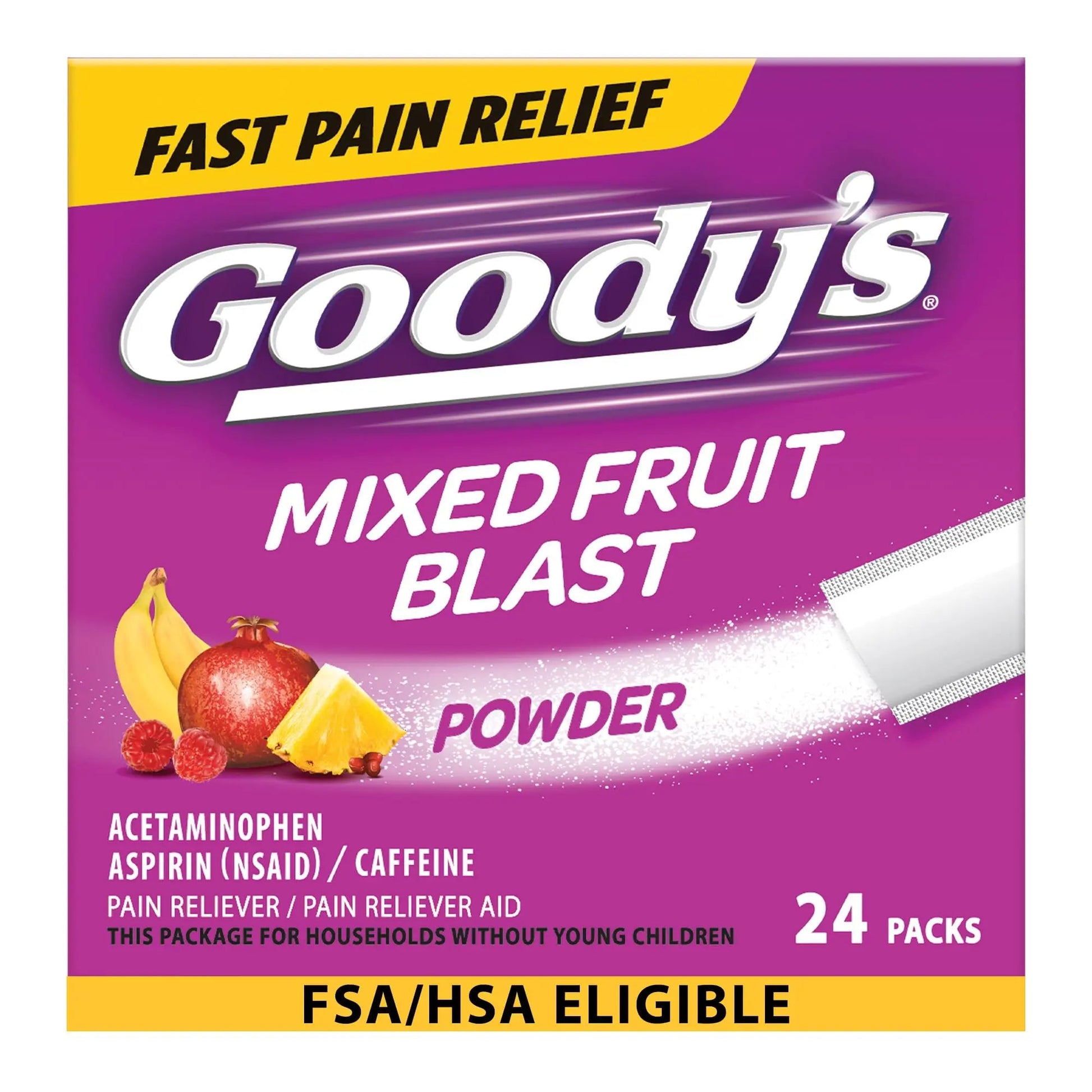 Goody's Pain Relief Powders, Extra Strength Headache Powder Mixed Fruit Blast, 24 ct (Pack of 1) Goody's Au supplements