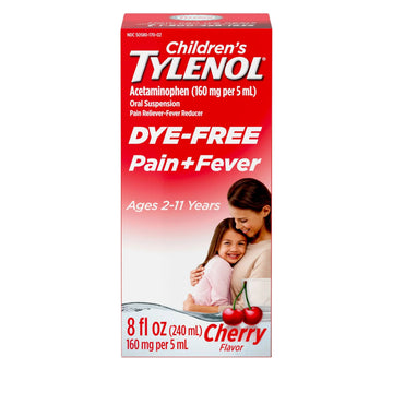 Children's Tylenol Liquid Pain Relief & Fever Medicine, Oral Suspension, Dye-Free, Acetaminophen, No Aspirin, No Ibuprofen, No High Fructose Corn Syrup; Cherry Flavor, 8 fl. oz.; Pack of 1 Tylenol Au supplements