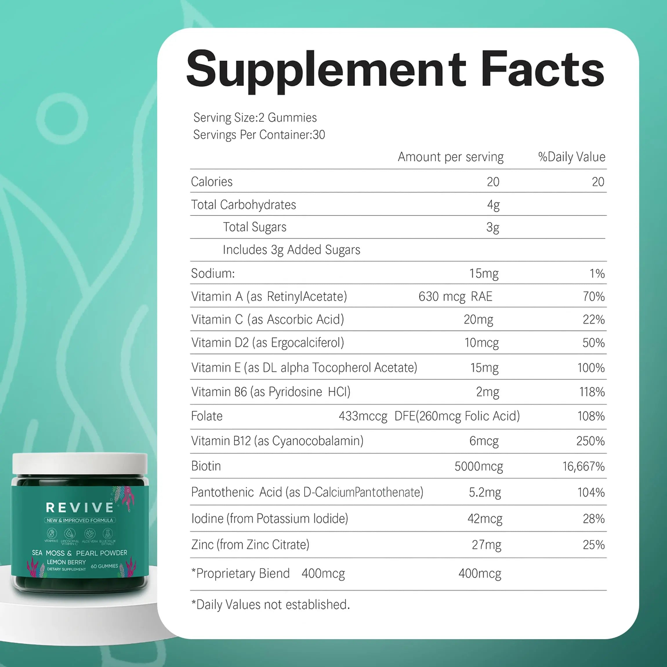 Neonomicon Balmbare Revive Gummies for Hair Loss - Sea Moss Gummies with Vitamin C, Vitamin E, Aloe Vera, Pearl Powder Supports Faster Hair Growth Neonomicon Au supplements