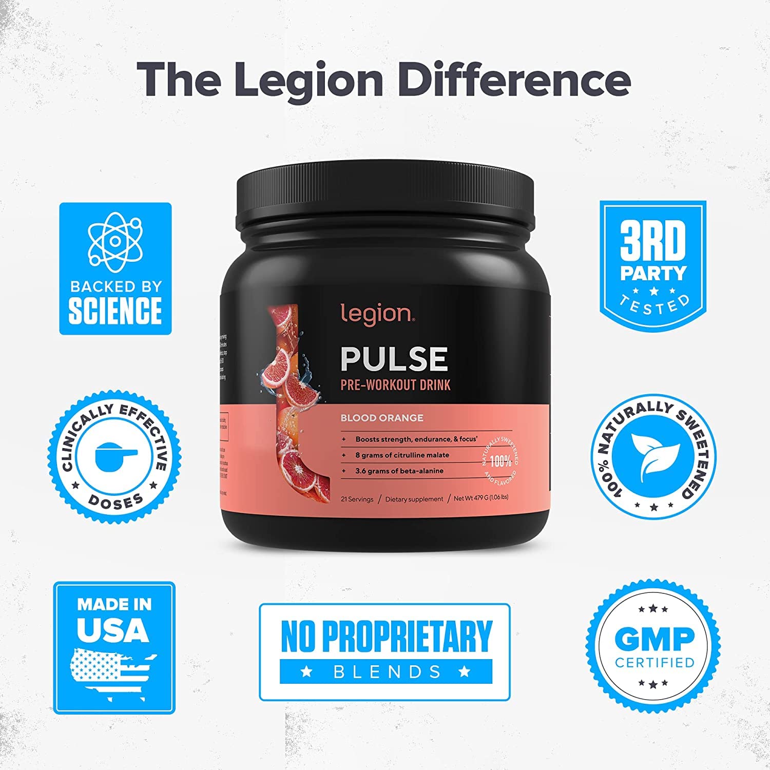 LEGION Pulse Pre Workout Supplement - All Natural Nitric Oxide Preworkout Drink LEGION Au supplements