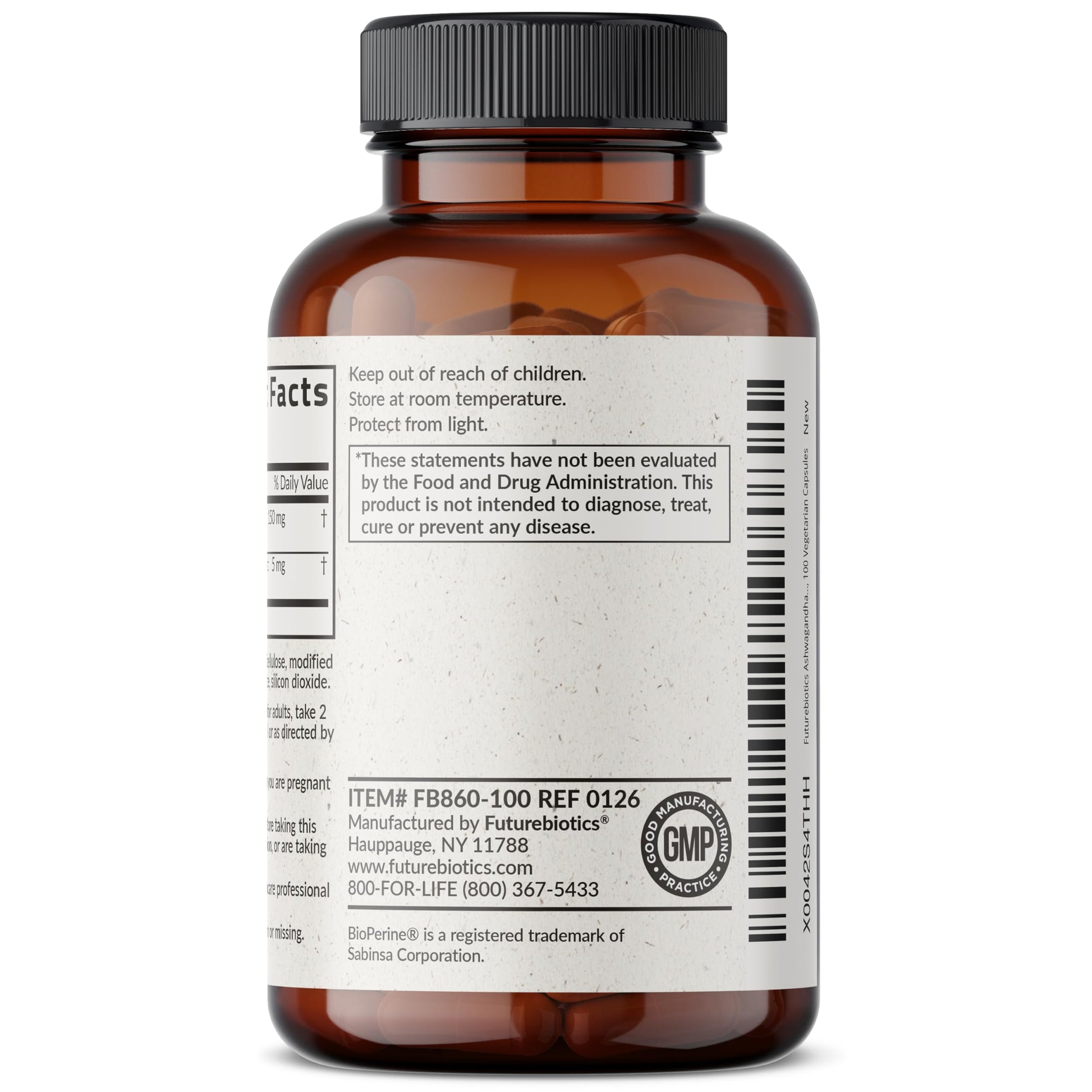 Futurebiotics Ashwagandha Extra Strength Stress & Mood Support with BioPerine - Non GMO Formula, 100 Vegetarian Capsules Futurebiotics Au supplements