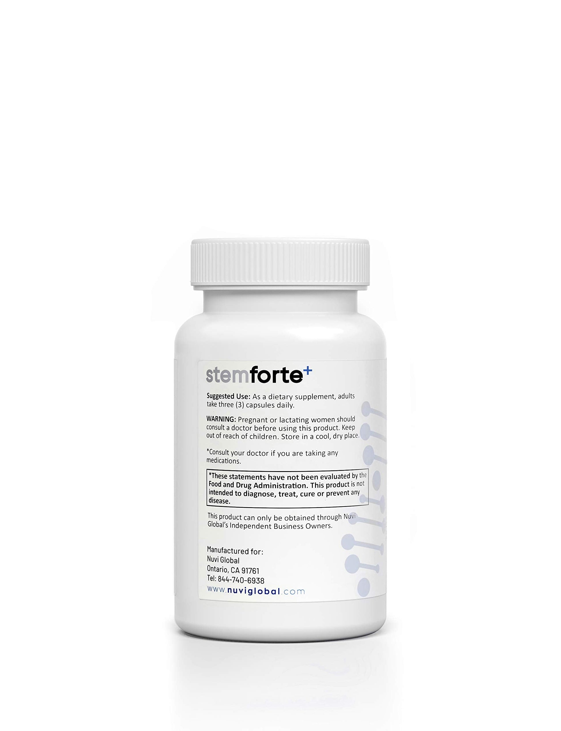 NuVi Global Stemforte Plus Stem Cell and Telomere Supplements – Cell Regeneration, Cell Growth & Telomere Support for Healthy Aging & Cellular Health – 90 Capsules for Men & Women NuVi Global Au supplements