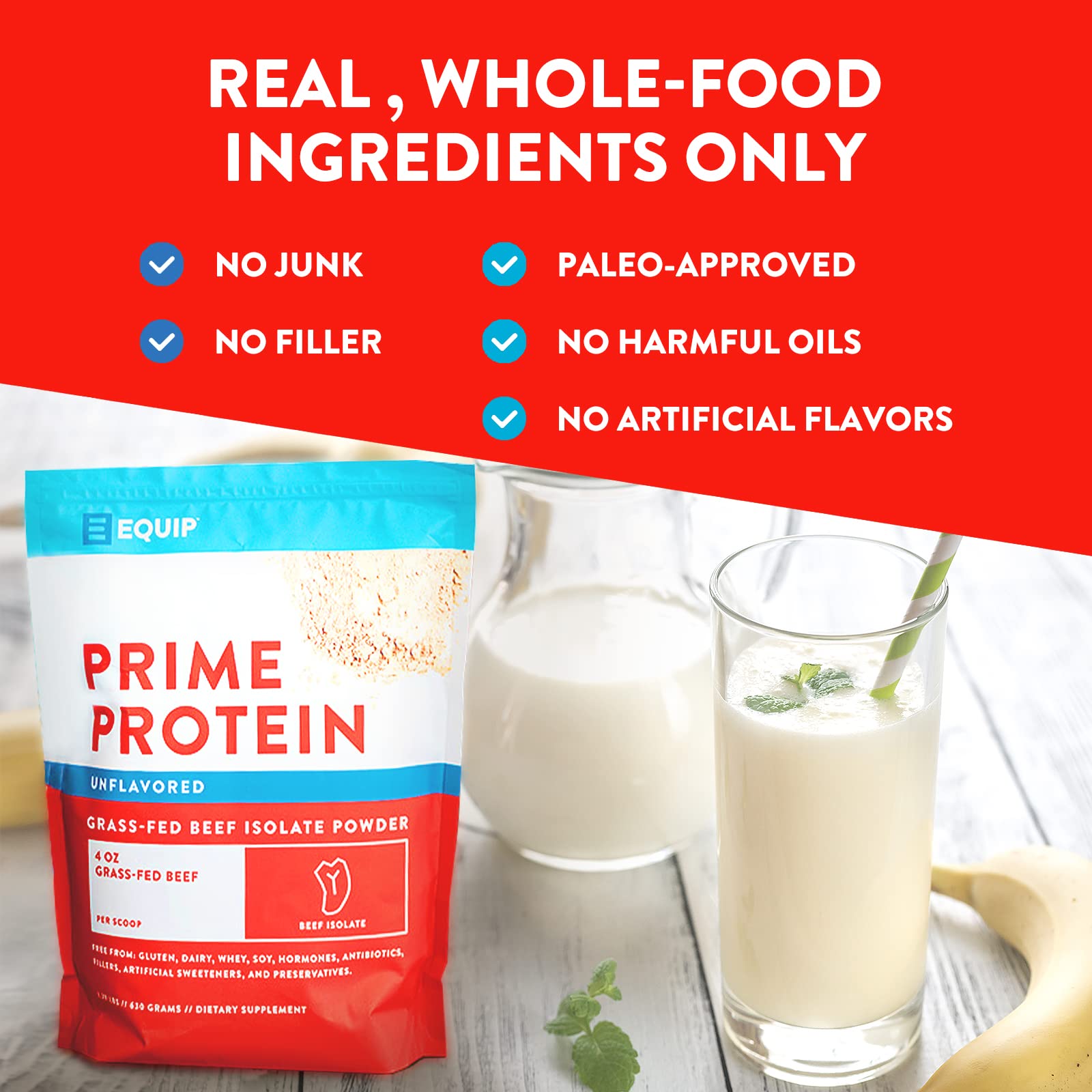 Equip Foods Prime Protein - Grass Fed Beef Protein Powder Isolate - Paleo and Keto Friendl Equip Au supplements