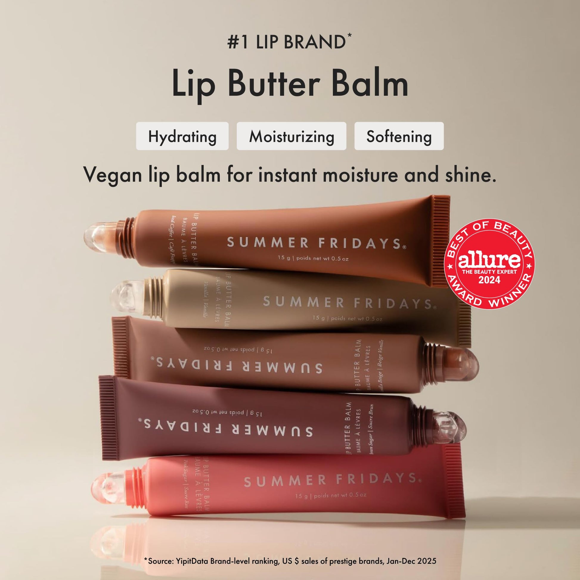 Summer Fridays Tinted Lip Butter Balm - Conditioning Vegan Lip Balm for Instant Moisture, Shine & Hydration - Sheer-Tinted, Soothing Skincare - Vanilla Beige (.5 Oz) Summer Fridays Au supplements