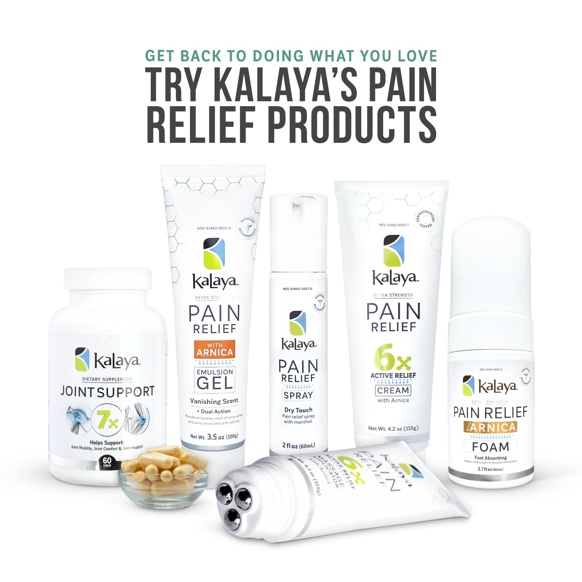 Kalaya Pain Relief Spray - Fast-Acting, Quick-Drying Muscle Rub for Joint Pain Relief and Muscle Pain - with Eucalyptus, Menthol, Methyl Salicylate, Camphor - Ideal for Easing Back Pain - 2 oz Kalaya Naturals Au supplements