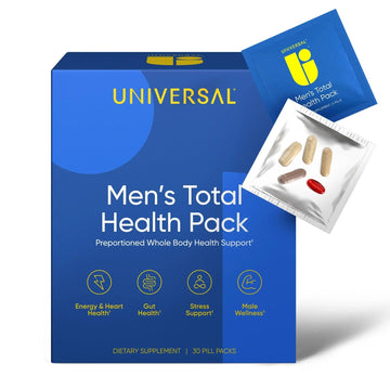 Men's Total Health Daily Vitamin Packs - 22 Essential Minerals & Vitamins for Men, All-in-One Multivitamin Supplement for Energy Universal U Au supplements