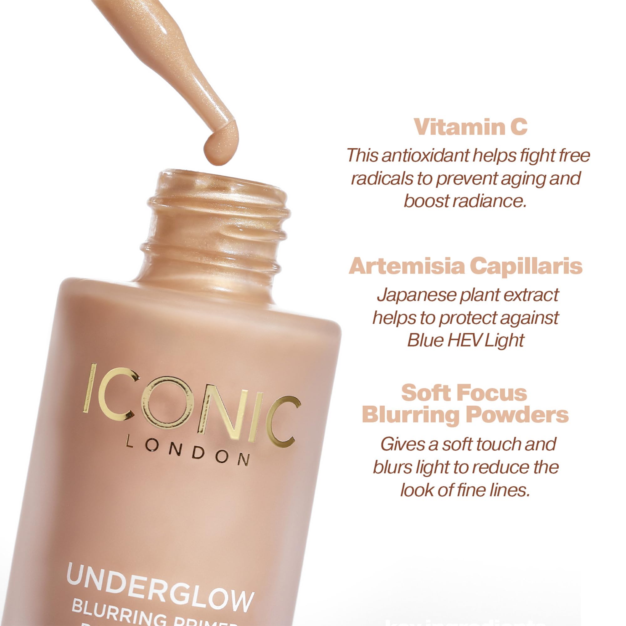 ICONIC LONDON Underglow Blurring Primer | Blurs Imperfections and Gives Skin a Radiant Glow, Cruelty-Free, Vegan Makeup Universal Shade, 0.91 Fl oz ICONIC LONDON Au supplements