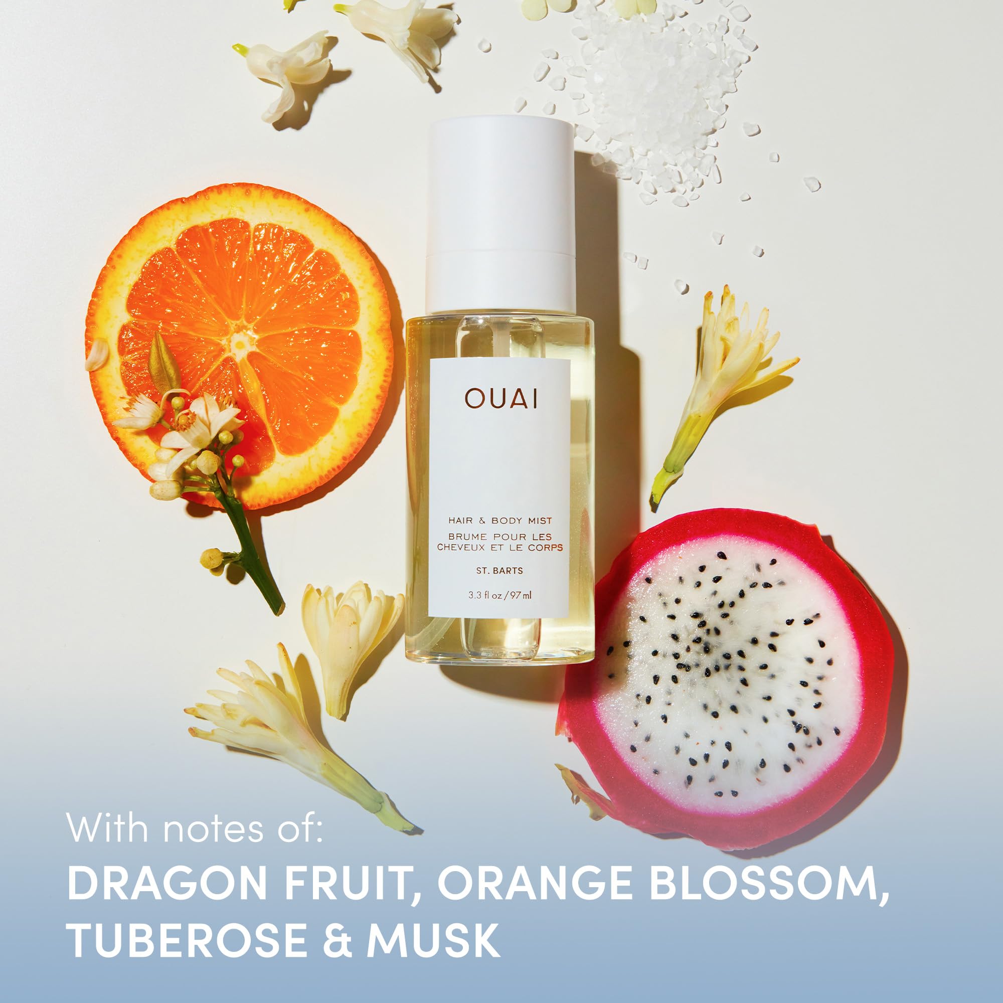 OUAI St. Barts Hair and Body Mist - Tropical-Scented Hair Perfume and Body Spray - Notes of Dragonfruit, Orange Blossom, Tuberose & Musk (8 Fl Oz) OUAI Au supplements