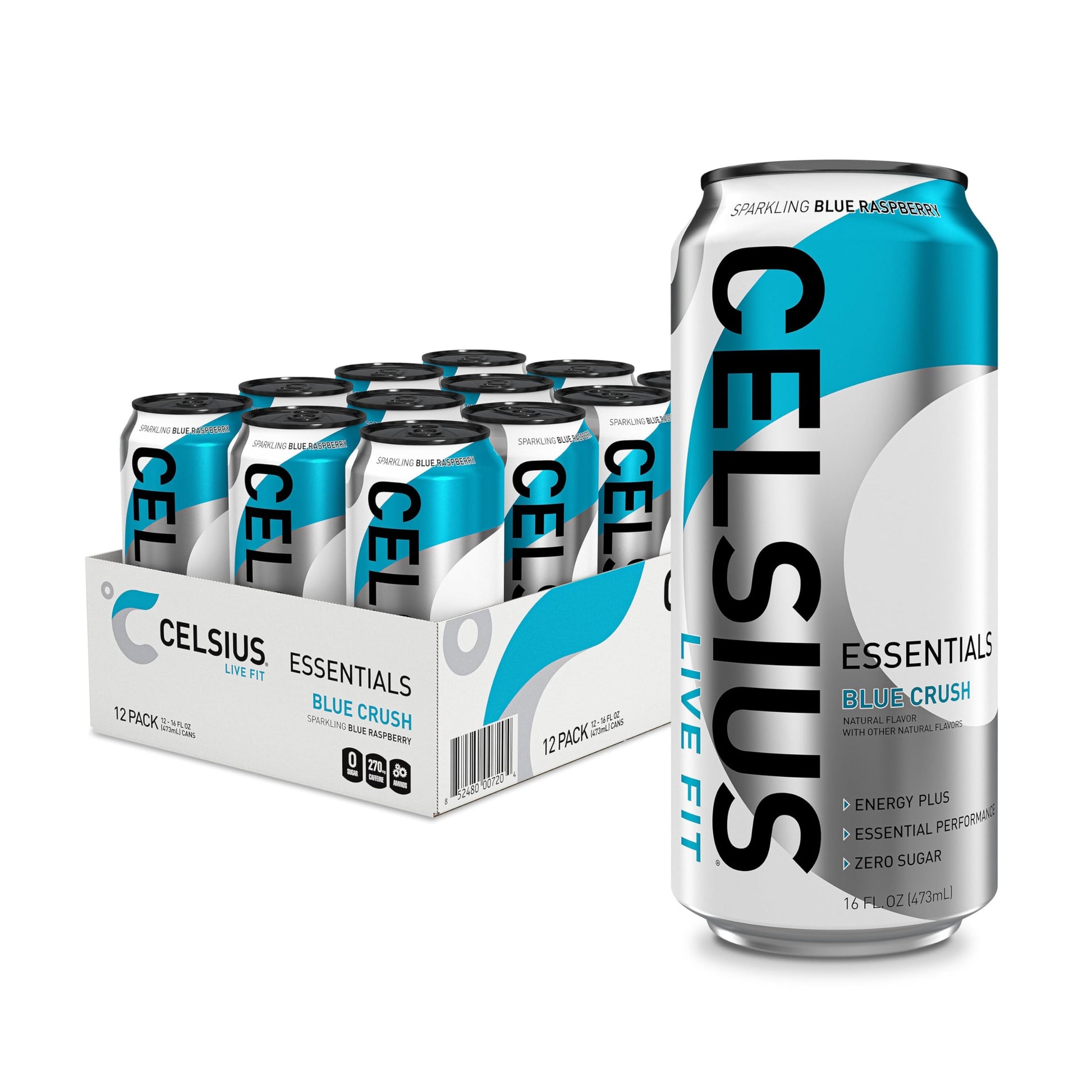 CELSIUS ESSENTIALS, Sparkling Blue Crush, Performance Energy Drink 16 Fl Oz (Pack of 12) CELSIUS Au supplements
