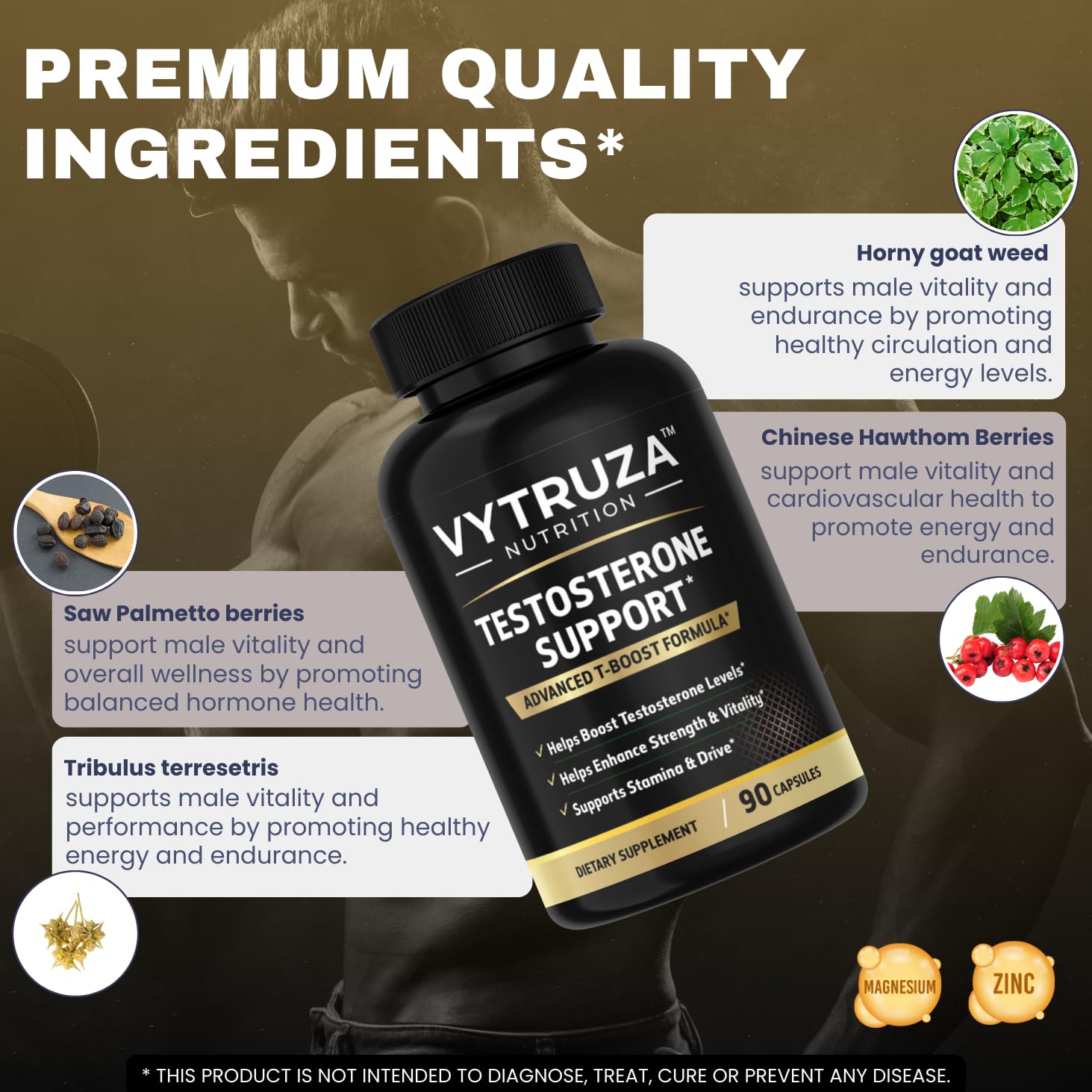 VYTRUZA Nutrition Advanced T-Boost Formula Test Support Capsules, Premium Ingredients, Energy, Strength Support Supplement for Men, 90 Capsules VYTRUZA Au supplements