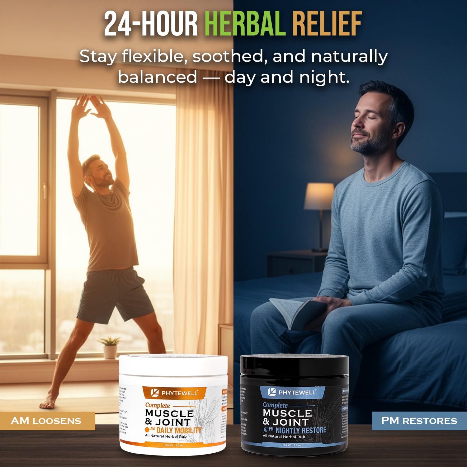 PHYTEWELL Muscle & Joint Rub Balm - Day & Night Pain Relief for Back, Knee, & Shoulder - Crafted with Arnica, Clove & Black Pepper to Support Recovery & Relaxation – Premium Non-Greasy Texture PHYTEWELL Au supplements