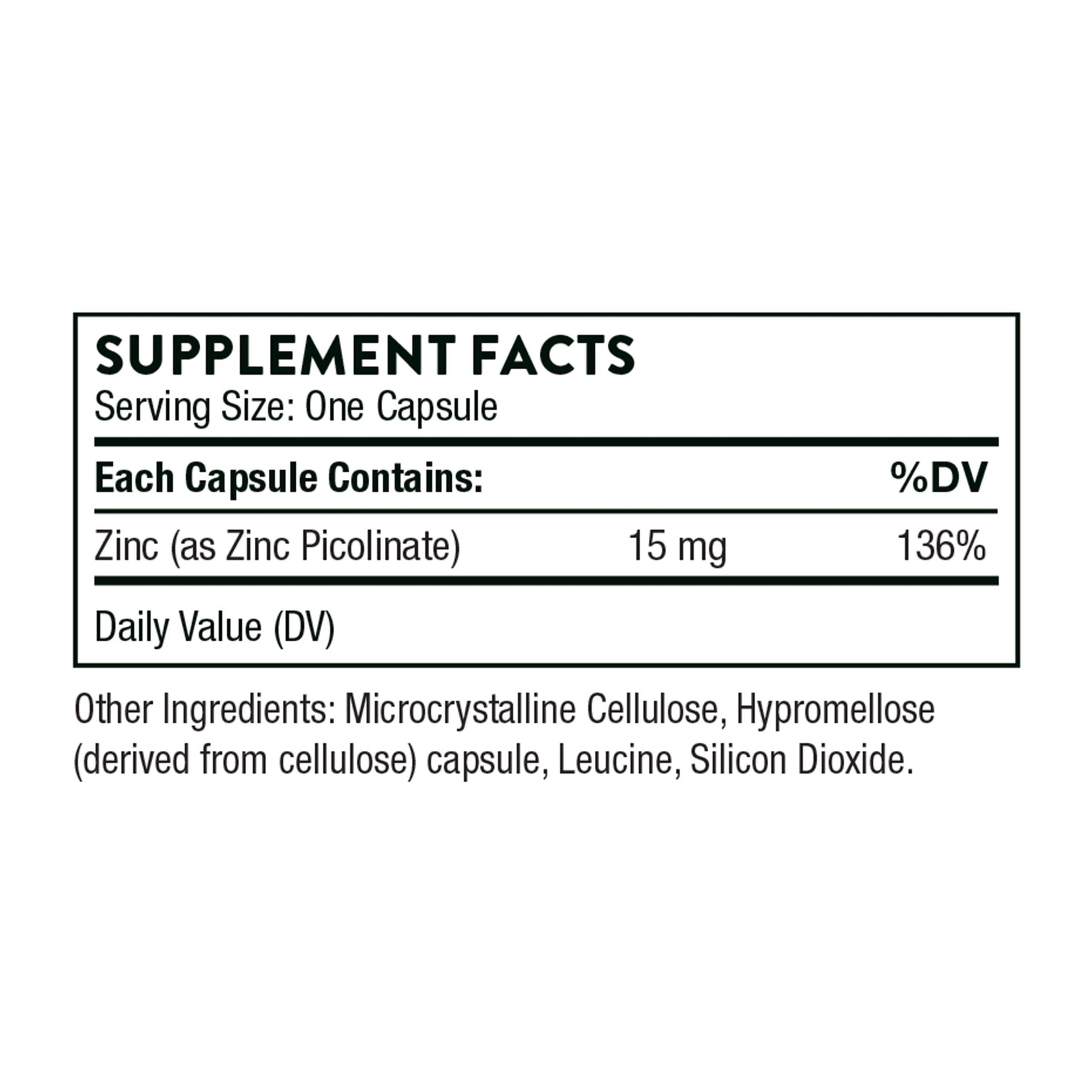 Thorne Zinc Picolinate 15mg - Highly Absorbable Zinc Supplement - Supports Wellness THORNE Au supplements