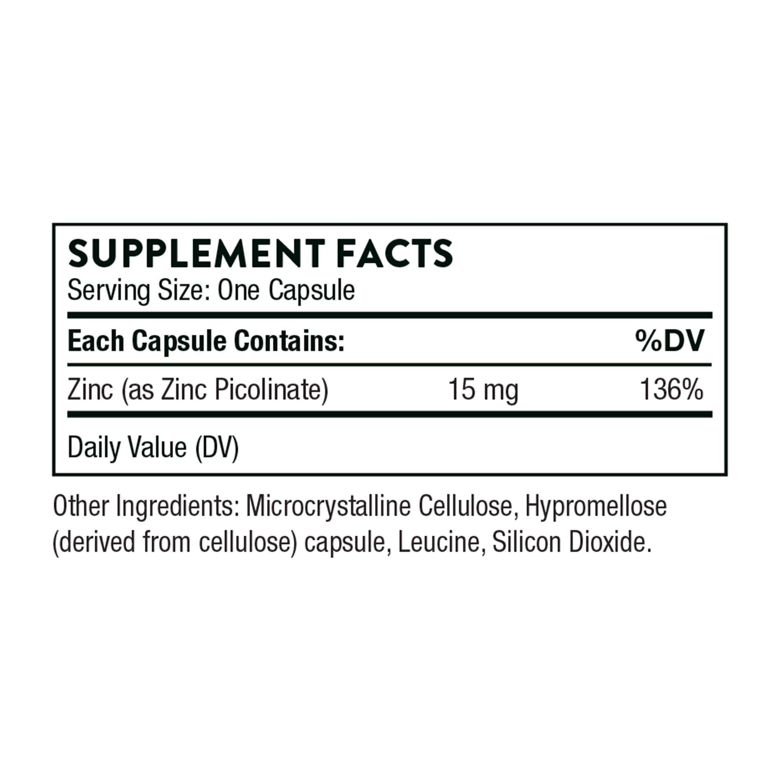 Thorne Zinc Picolinate 15mg - Highly Absorbable Zinc Supplement - Supports Wellness THORNE Au supplements