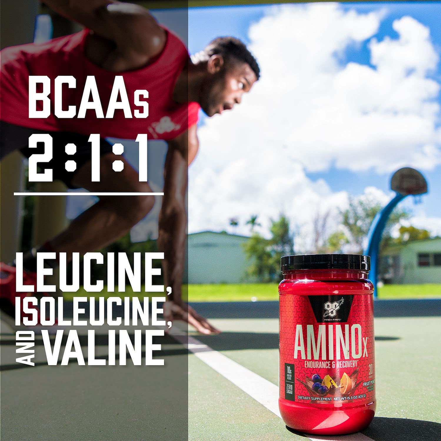 BSN Amino X Muscle Recovery & Endurance Powder with BCAAs, Intra Workout Support, 10 Grams of Amino Acids, Keto Friendly, Caffeine Free, Flavor: Fruit Punch, 30 servings (Packaging May Vary) BSN Au supplements