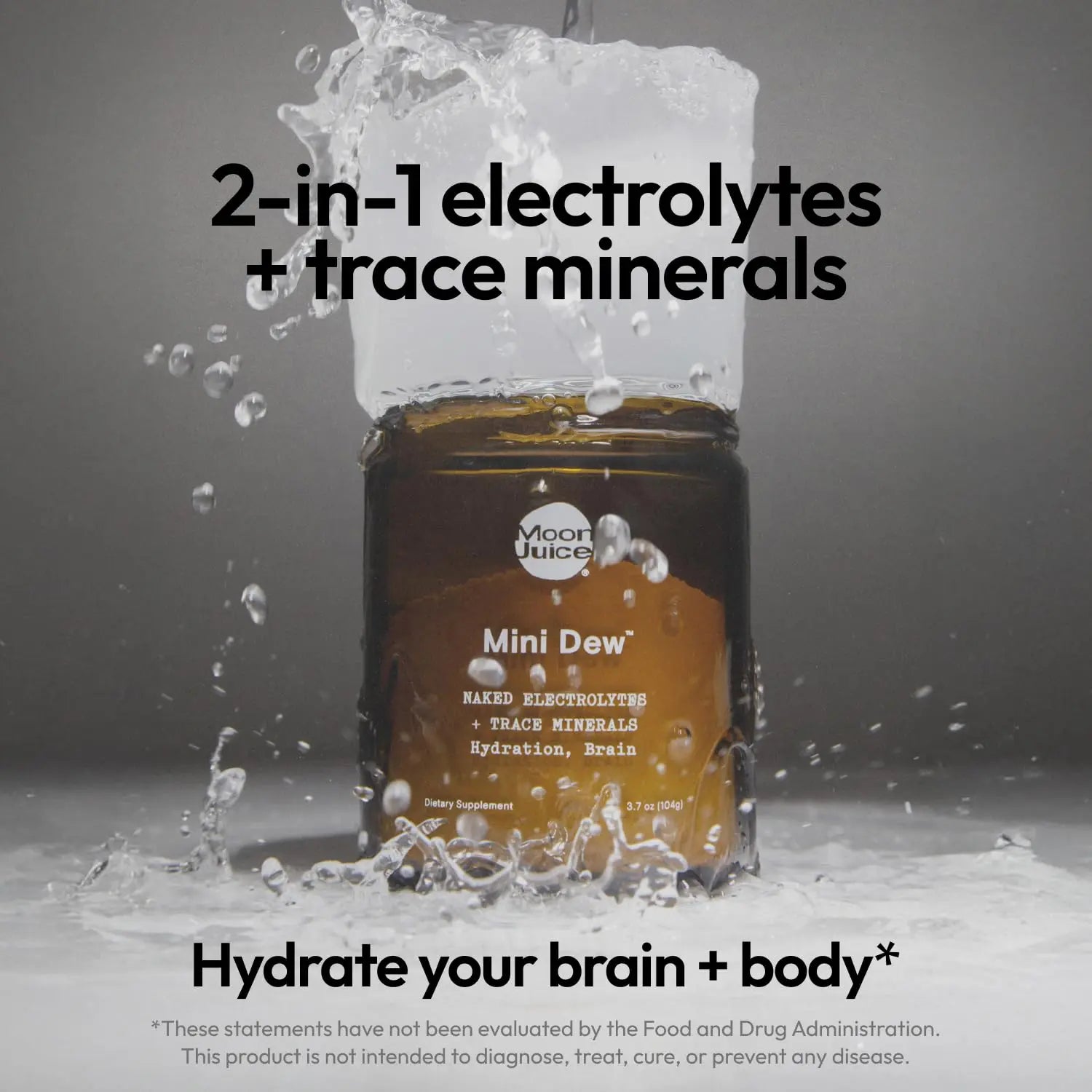 Moon Juice Mini Dew Electrolytes Powder - Sugar Free Minerals & Electrolyte Hydration Powder for Instant Hydration & Brain Support - Magnesium, Calcium, Potassium, Pink Salt, Unflavored, 30 Servings Moon Juice Au supplements
