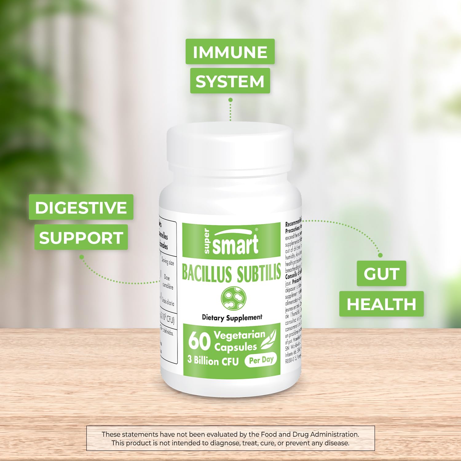 Supersmart - Bacillus Subtilis 3 Billion CFU per Day (High Potency) - Spore Probiotic Supersmart Au supplements