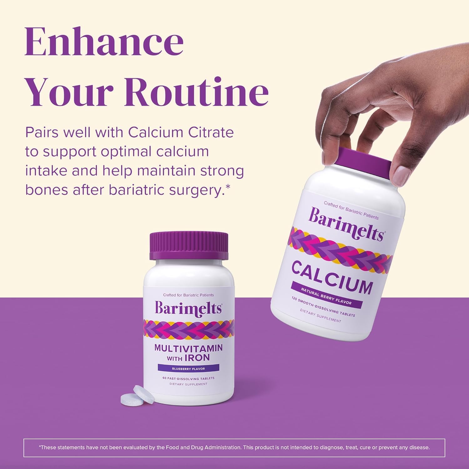 BariMelts Bariatric Multivitamin with Iron - 1 Month Supply (60 Fast-Dissolving Tablets) - Sugar-Free - Post-Op Bariatric Vitamins BariMelts Au supplements