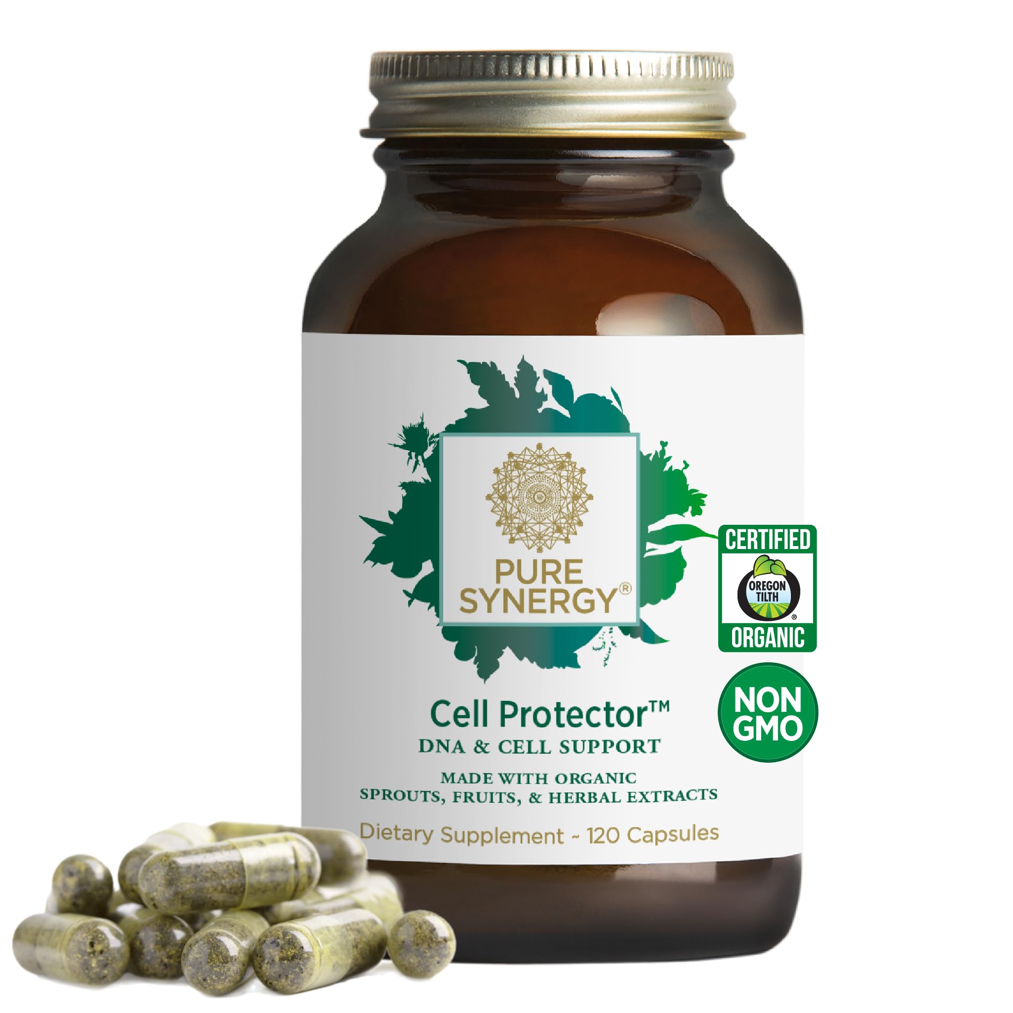 PURE SYNERGY Cell Protector | Cellular Health Supplement | Cell and Immune Support with Selenium and Organic Cruciferous Vegetables | for Healthy Aging & Detoxification (120 Capsules) PURE SYNERGY Au supplements