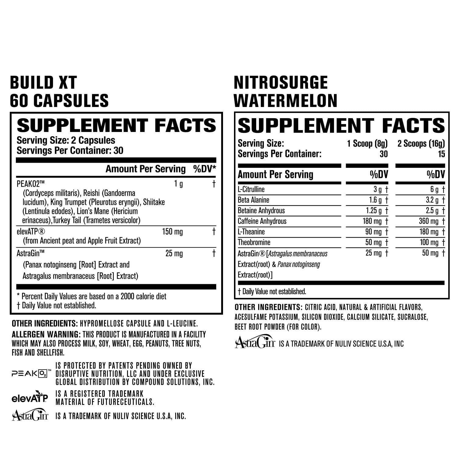 Jacked Factory Nitrosurge Pre-Workout in Watermelon & Build XT Muscle Building Bundle Jacked Factory Au supplements