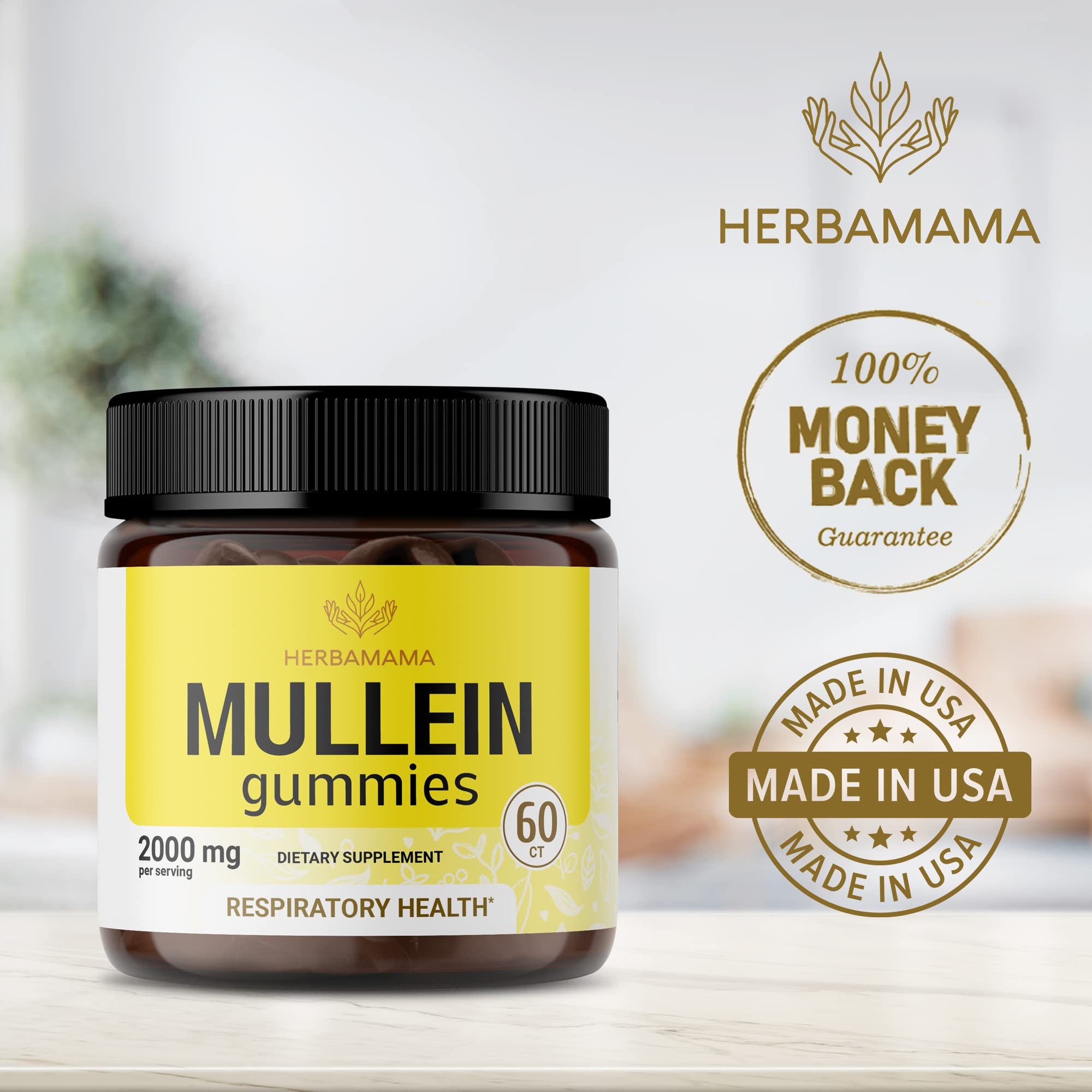 HERBAMAMA Mullein Gummies - Mullein Leaf Dietary Supplement for Respiratory HERBAMAMA Au supplements