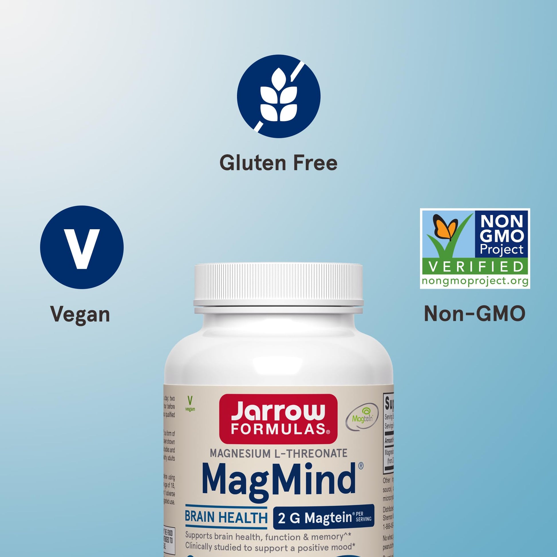Jarrow Formulas Magnesium L-Threonate, MagMind Magtein Magnesium Supplement, Brain Supplements for Memory Support, 90 Veggie Capsules, Up to a 30 Day Supply Jarrow Formulas Au supplements