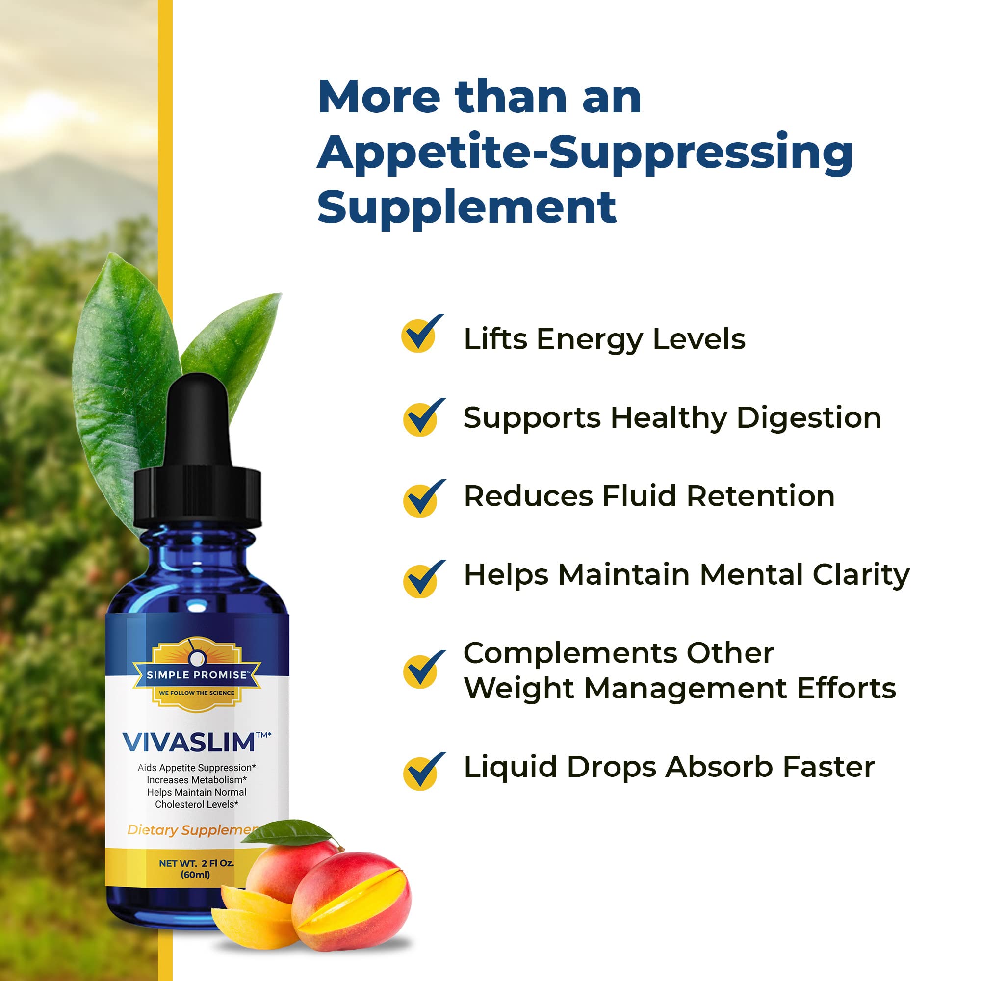 Simple Promise - VivaSlim - Natural Liquid Drops with African Mango, 2 fl oz Simple Promise Au supplements