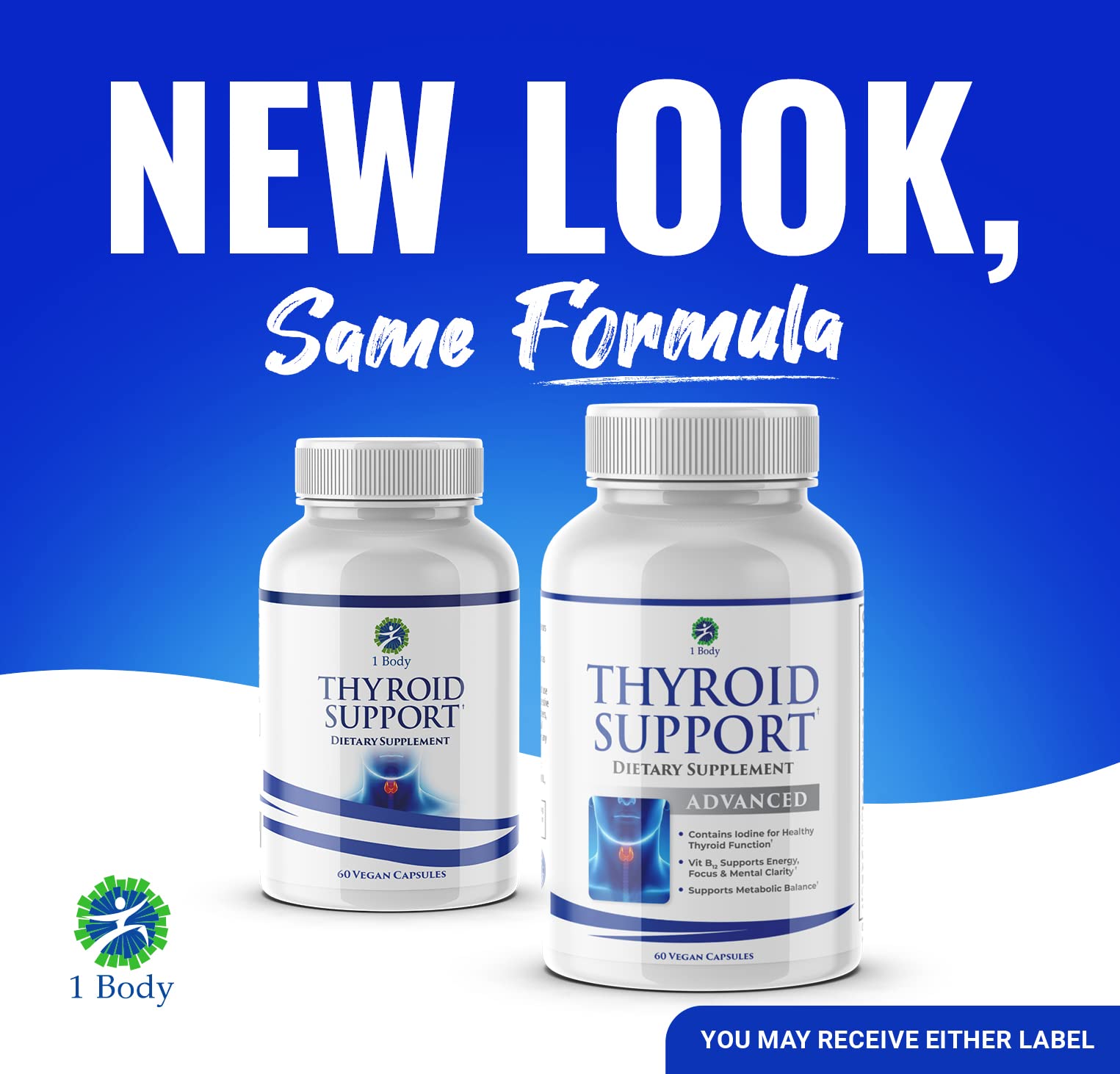 1 Body Thyroid Support Supplement for Women and Men - 2 Pack 60 Days 1 Body Au supplements