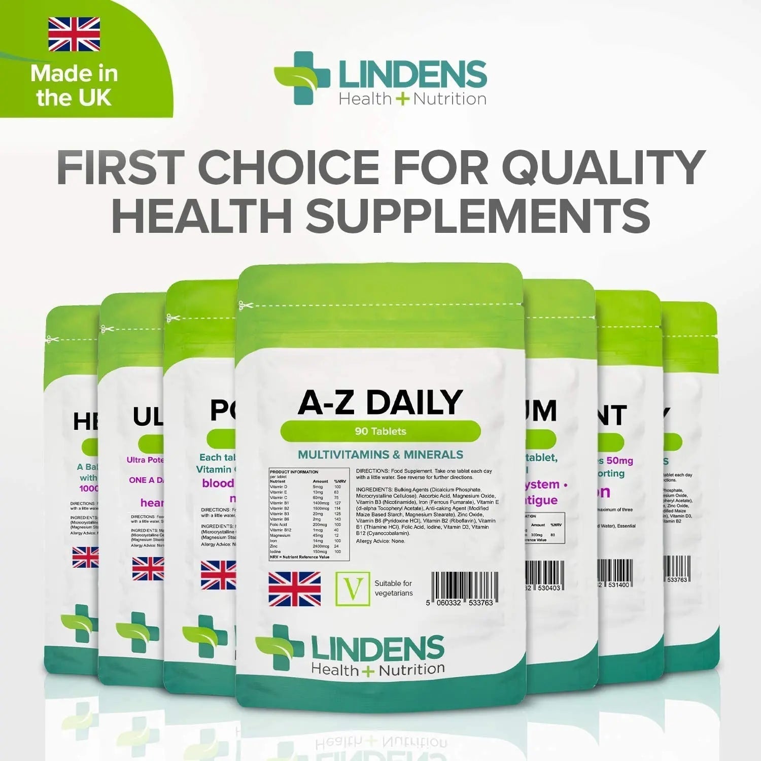 Multivitamin A-Z Daily Tablets 90 Tablets by Lindens Lindens Au supplements