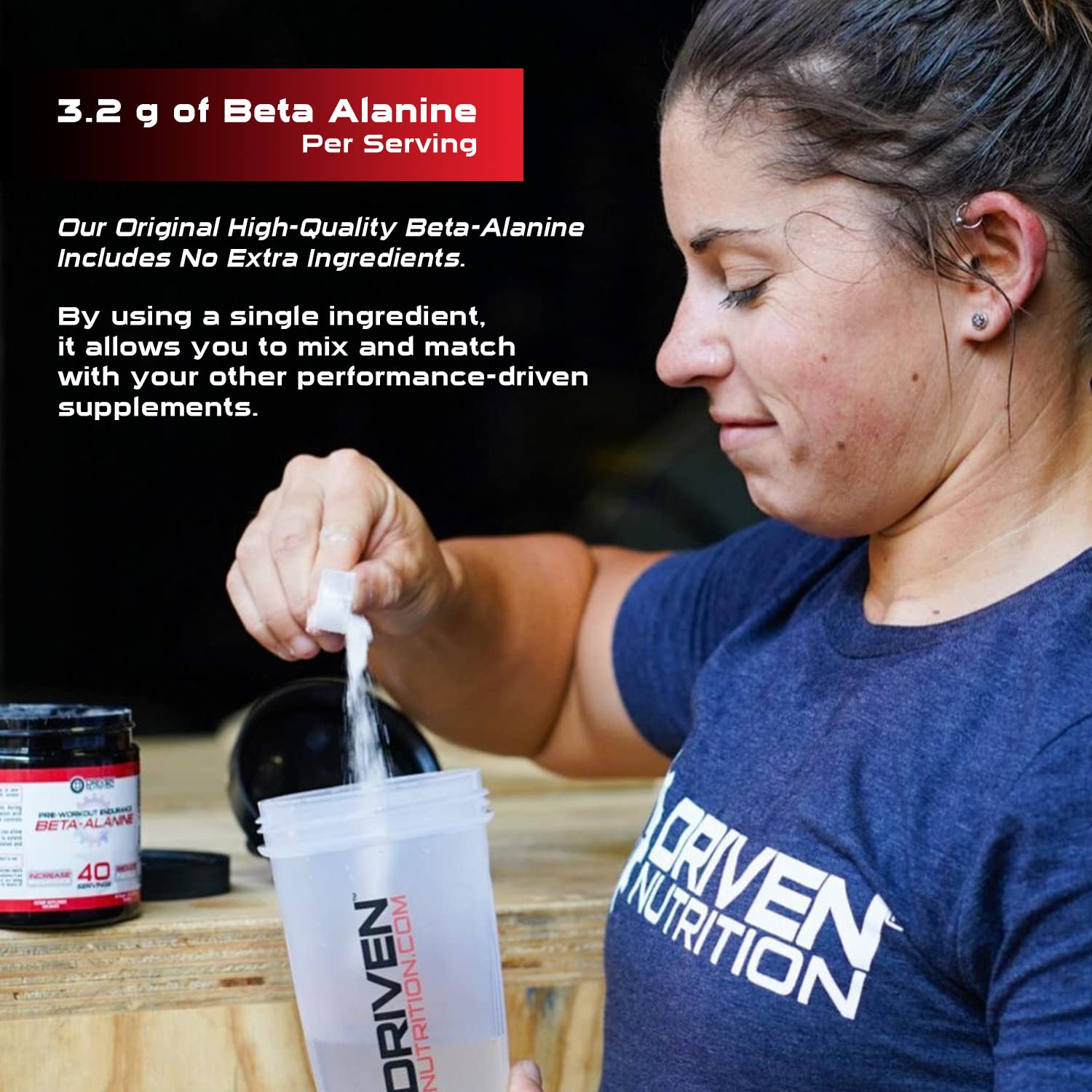 Driven Nutrition Beta Alanine, Unflavored - Preworkout Carnosine Booster for Physical Driven Nutrition Au supplements