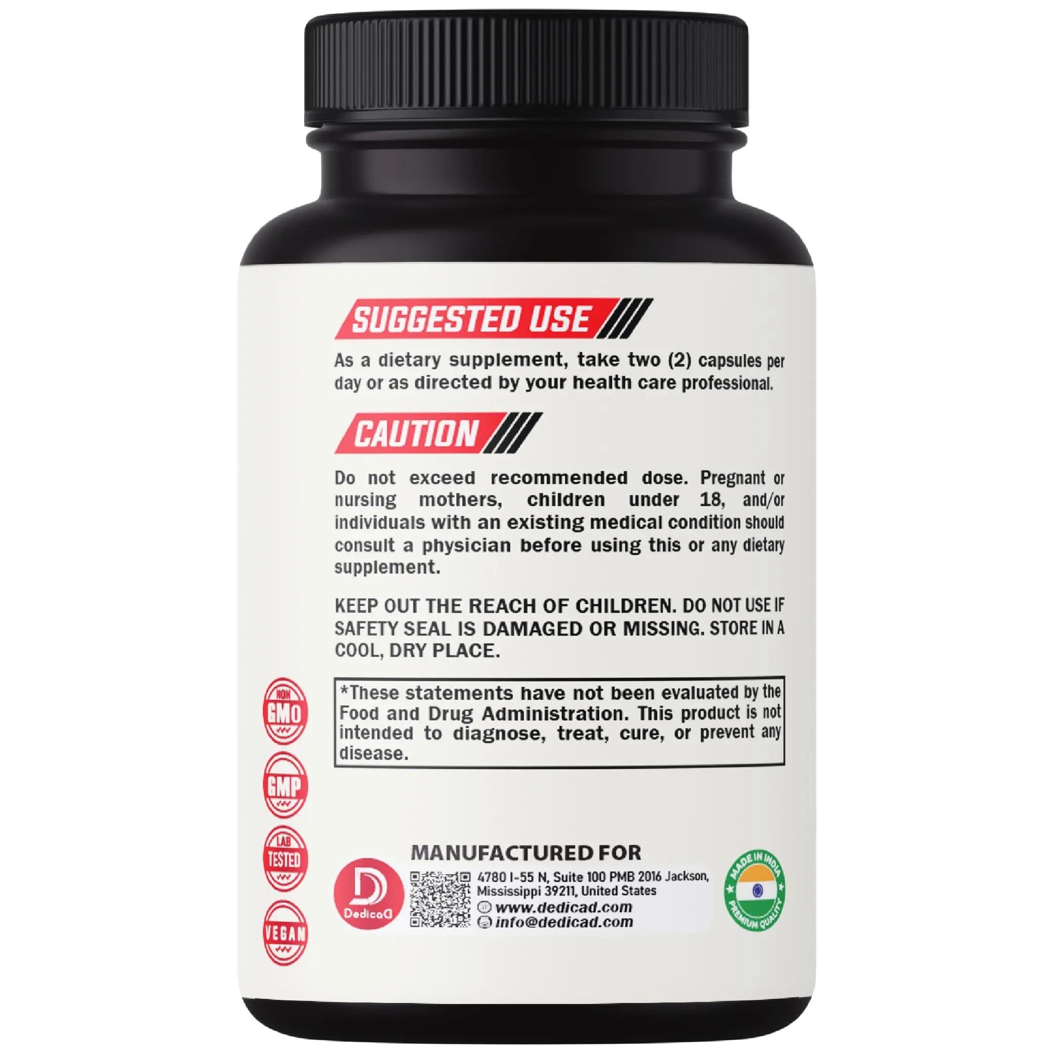 DEDICAD 13in1 Ceylon Cinnamon Capsules - 200 Capsules with Chromium Picolinate, Biotin, Grape Seed, Elderberry & More DEDICAD Au supplements