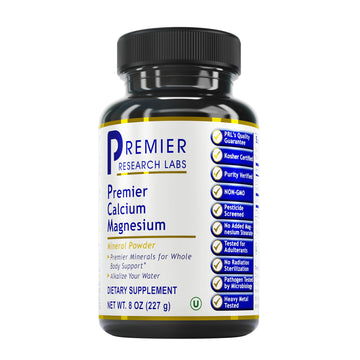 Premier Research Labs Calcium Magnesium Powder - Natural Coral Calcium Powder for Bone Health, Mix with Water for Alkaline PH Balance - 8 oz Premier Research Labs Au supplements