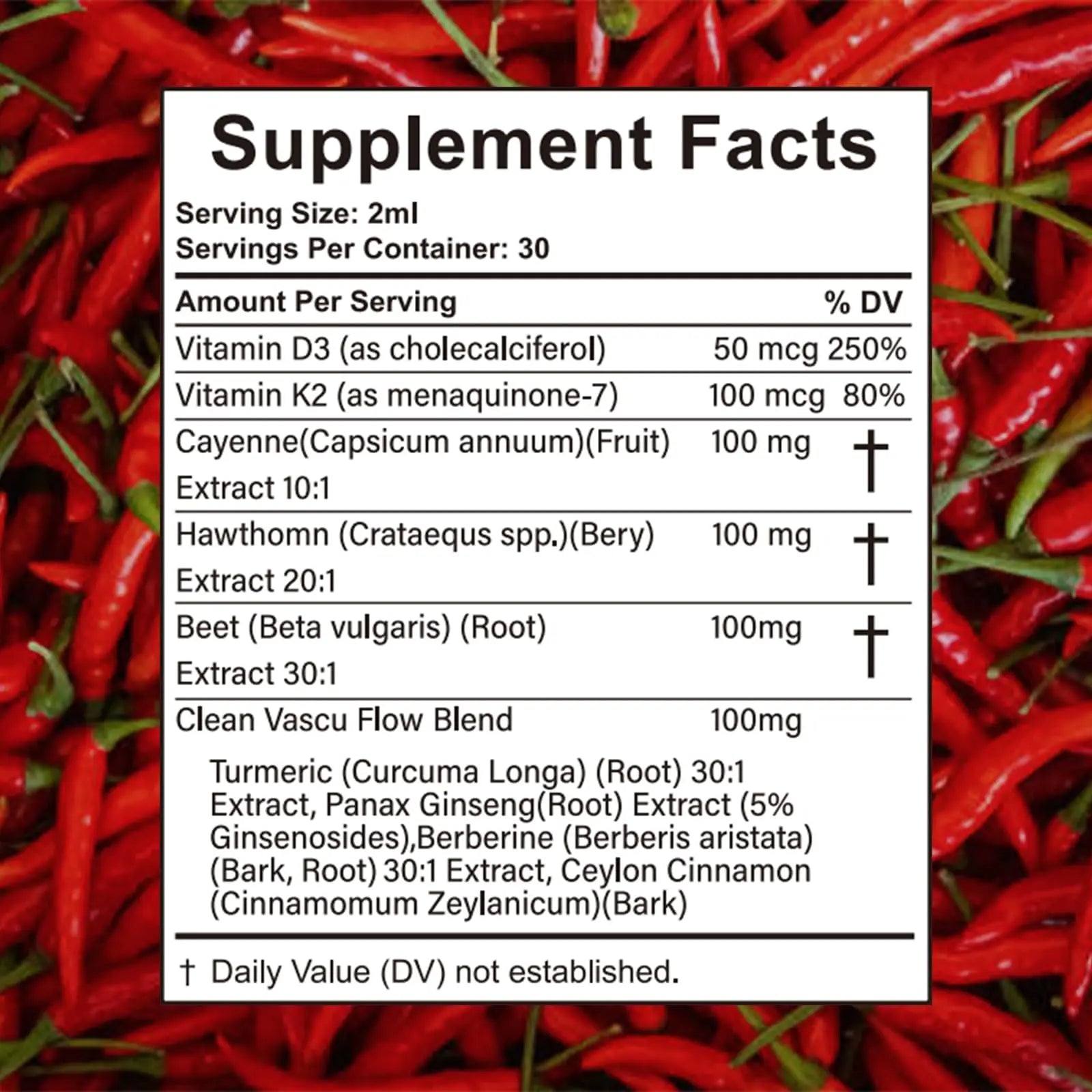 Velestoff Cayenne Pepper Drops, Cayenne Circulation Blend with Hawthorn Beet Root Turmeric Vitamin K2 D3 - Vegan, Non-GMO - 2FL.OZ (2 PCS) Velestoff Au supplements