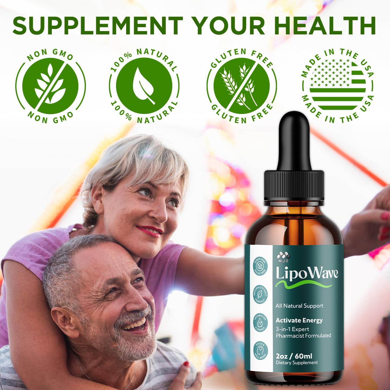 Lipowave Drops, Official LipoWave Drops with All Natural Ingredients, Advanced Overall Health and Wellness Vitamin Supplement Premium Formula for Maximum Strength Multivitamin Support (30 Servings) MJO Au supplements