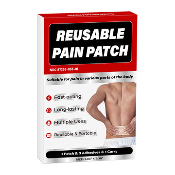 XAYIUIYAX Menthol Pain Patches, Cooling Pain Relief for Sore Muscle Relief - Includes 3 Adhesives, 1 Patch & 1 Carry Case - Relief Back, Shoulder & More - 3.03" × 6.30" XAYIUIYAX Au supplements