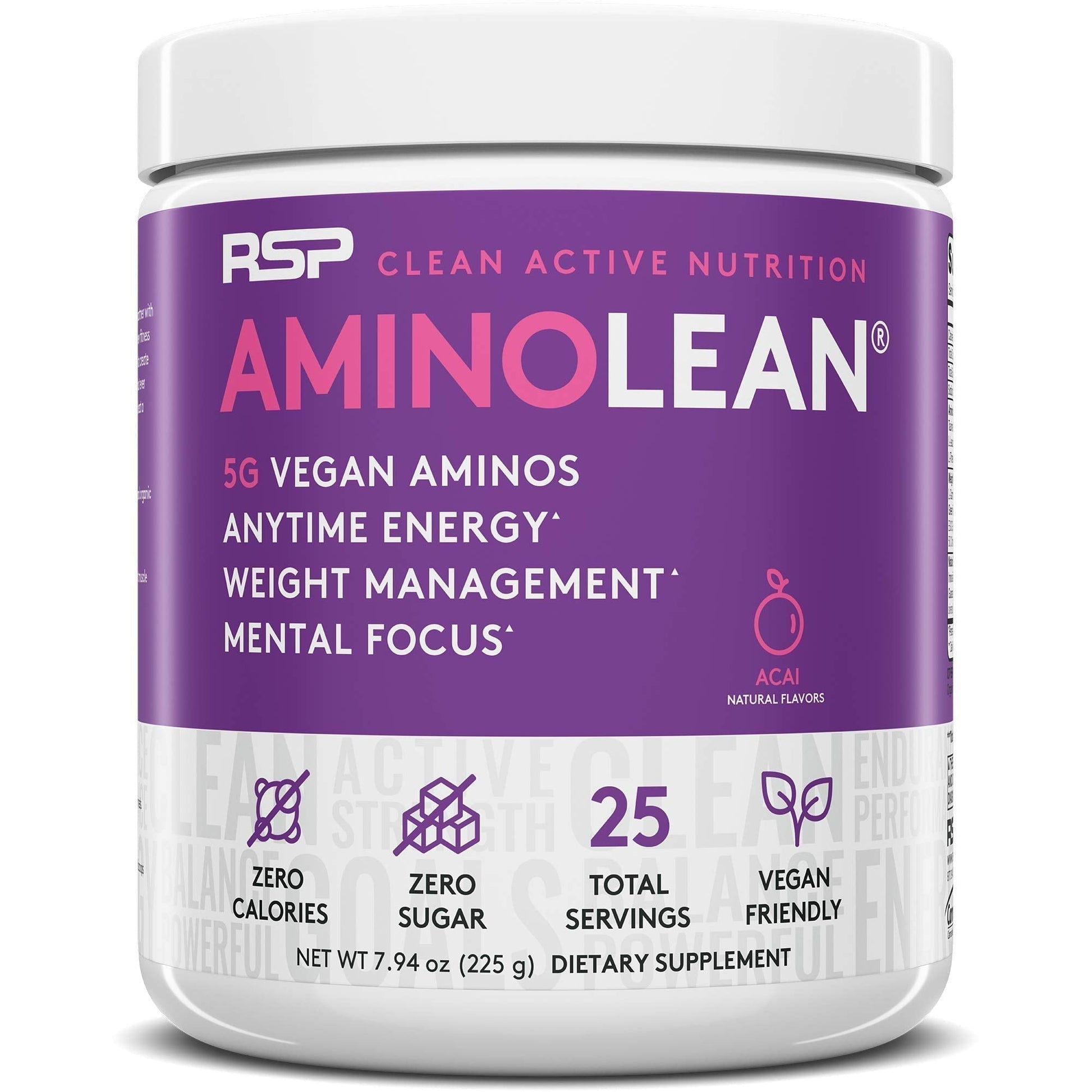 RSP NUTRITION Vegan AminoLean Pre Workout Energy (Acai 25 Servings) with AminoLean RSP NUTRITION Au supplements