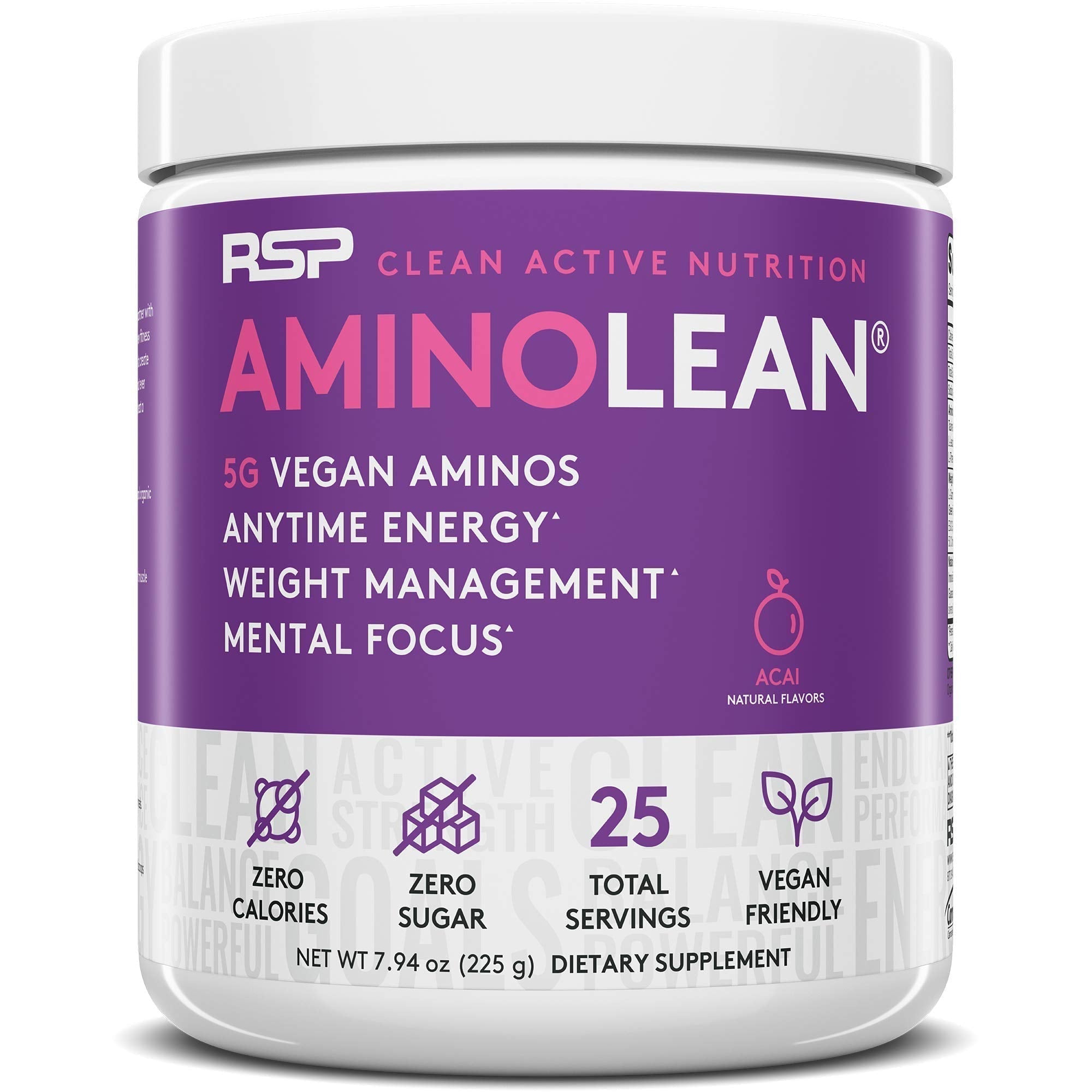 RSP NUTRITION Vegan AminoLean Pre Workout Energy (Acai 25 Servings) with AminoLean RSP NUTRITION Au supplements