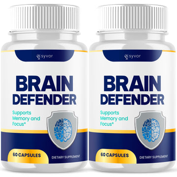 (2 Pack) Brain Defender Supplement Pills, Official Brain Defender Advanced Formula Nootropic Capsules, All Natural Health and Wellness Support Formula Maximum Strength Braindefender (120 Capsules) Syvor Au supplements