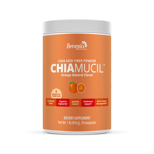 BENEXIA Chiamucil Prebiotic Fiber Supplement Powder – Chia Fiber & Chicory Root (Inulin) for Digestive Health & Appetite Control – Gluten & Sugar Free BENEXIAUS supplements