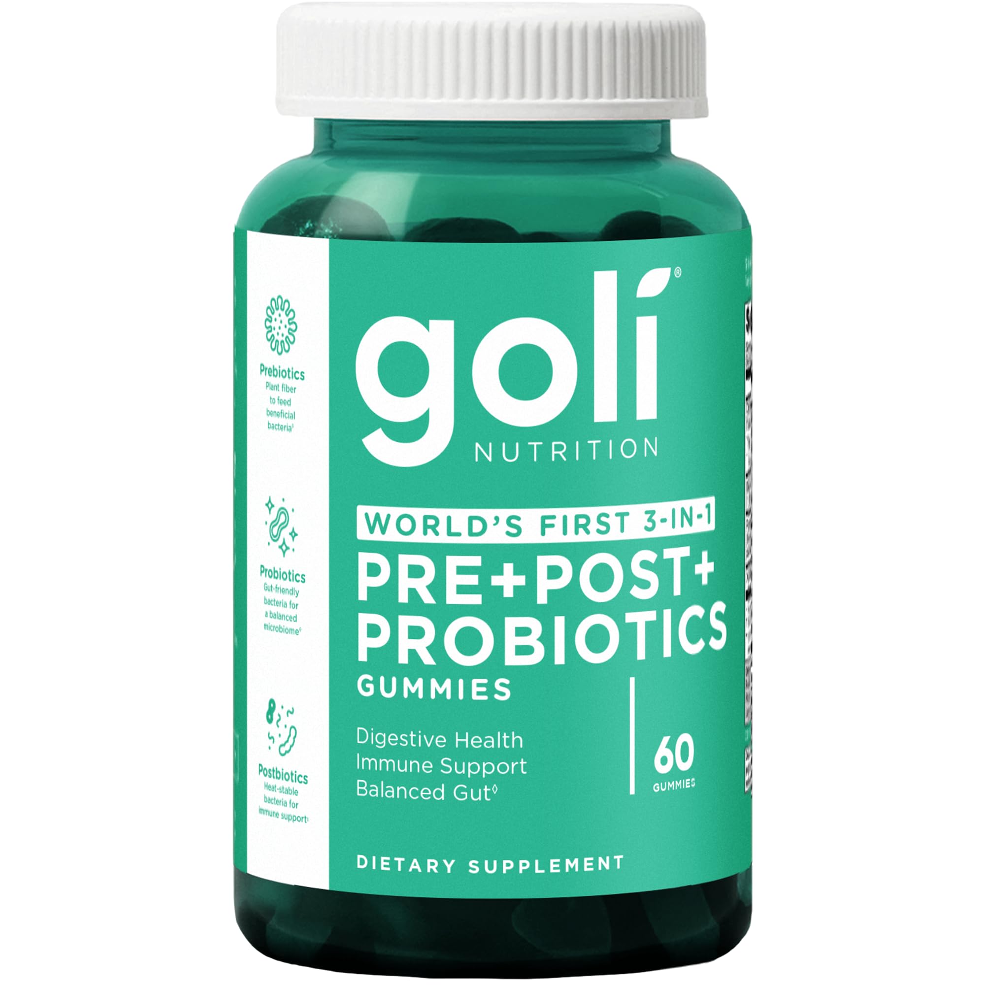 Goli Pre Pro Postbiotic Gummies - Worlds First 3-in-1 Formula with DE111 Probiotics, XOS Prebiotics, MCC1849 Postbiotics - Vegan, Non-GMO, Gluten-Free Goli Au supplements
