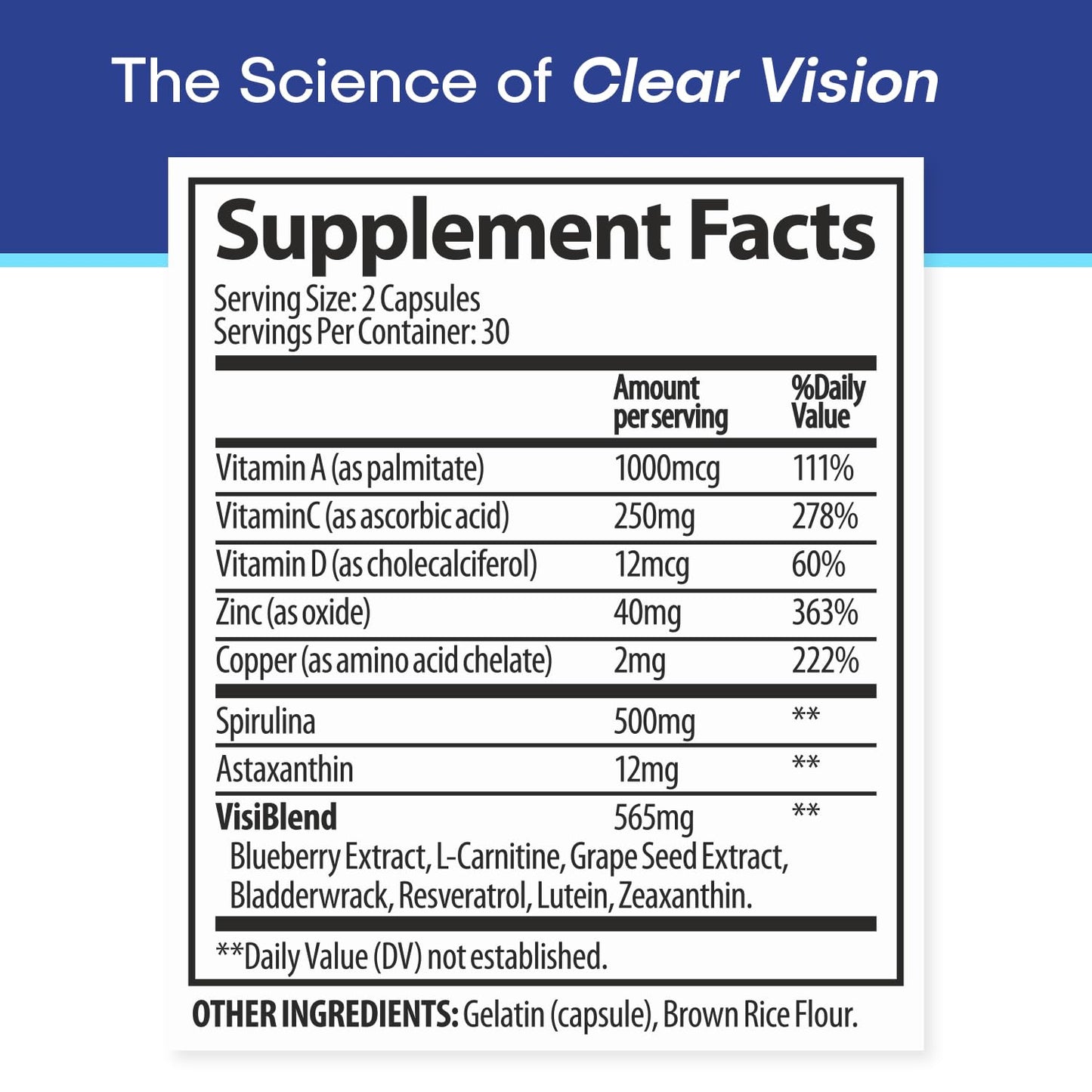 VisiUltra Eye Health Supplement – 14 Essential nutrients for Clear Vision, Blue Light Protection, and Long-Term Eye Health. Supports Clarity and Eye Wellness. 60 Capsules. (1 Pack) VisiUltraAu supplements