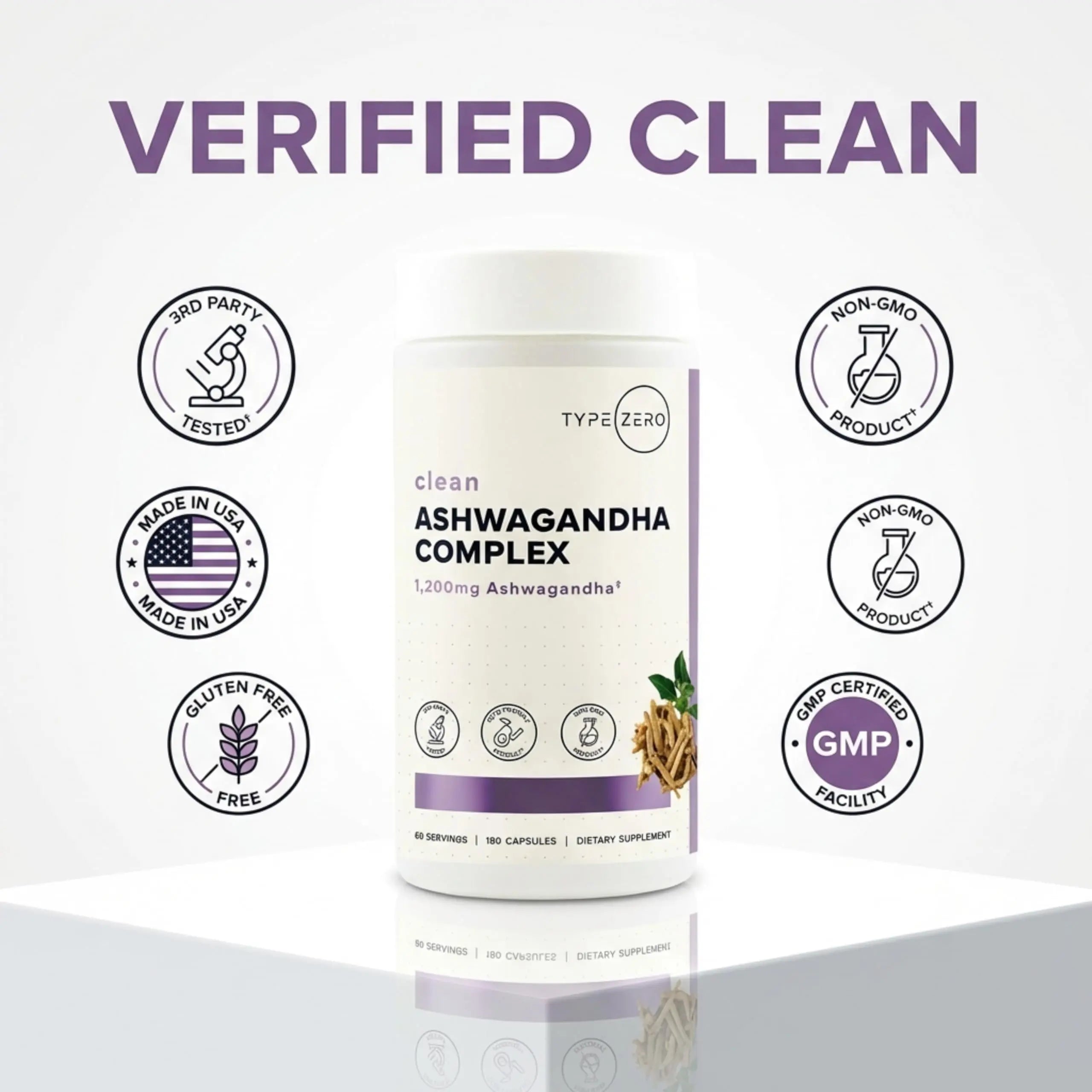Type Zero KSM-66 Ashwagandha Root Extract 1,200mg, 60 Servings - High Potency 5% Withanolides - with Turmeric, Rhodiola Rosea and BioPerine Black Pepper Extract - 180 Veggie Caps Type Zero Au supplements