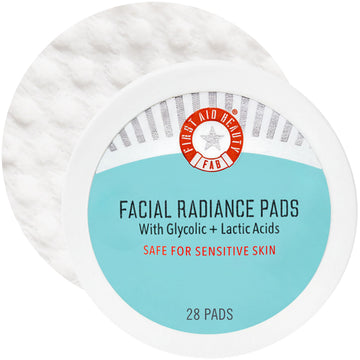 First Aid Beauty - Facial Radiance Pads with Glycolic & Lactic Acids, Daily Exfoliating Pads with AHA, Visibly Smaller Pores, Help Tone & Brighten Skin, One-Step Makeup Prep, Compostable, 28 First Aid Beauty Au supplements