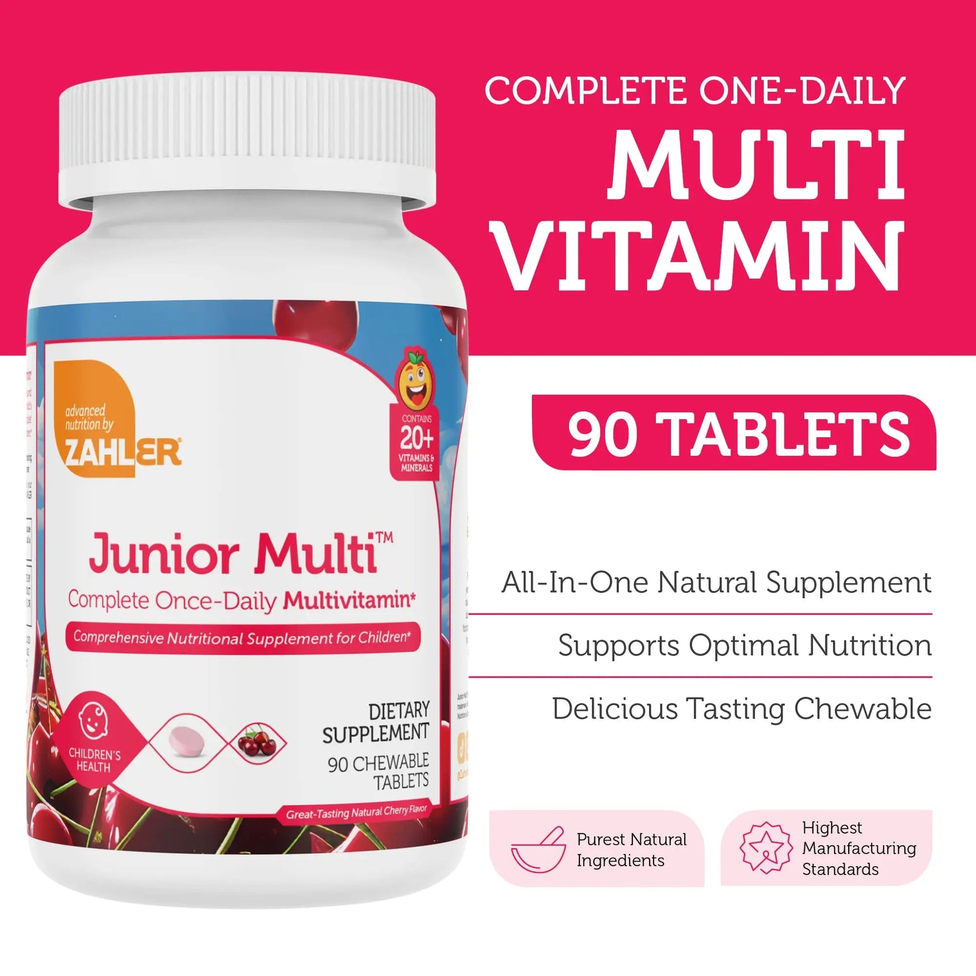 Zahler Kids Multivitamin Chewable Vitamin Tablet - Complete One Daily Vitamins Supplement - Contains 20+ Minerals Zahler Au supplements